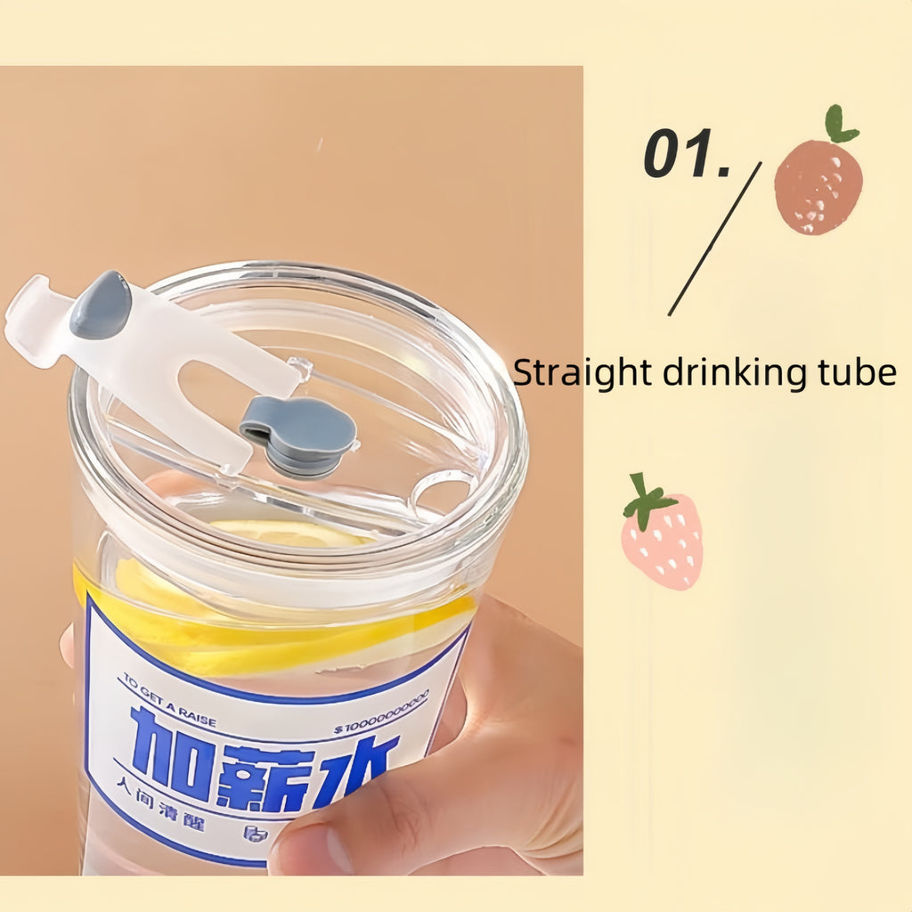 Transparent Straw Glass Cup