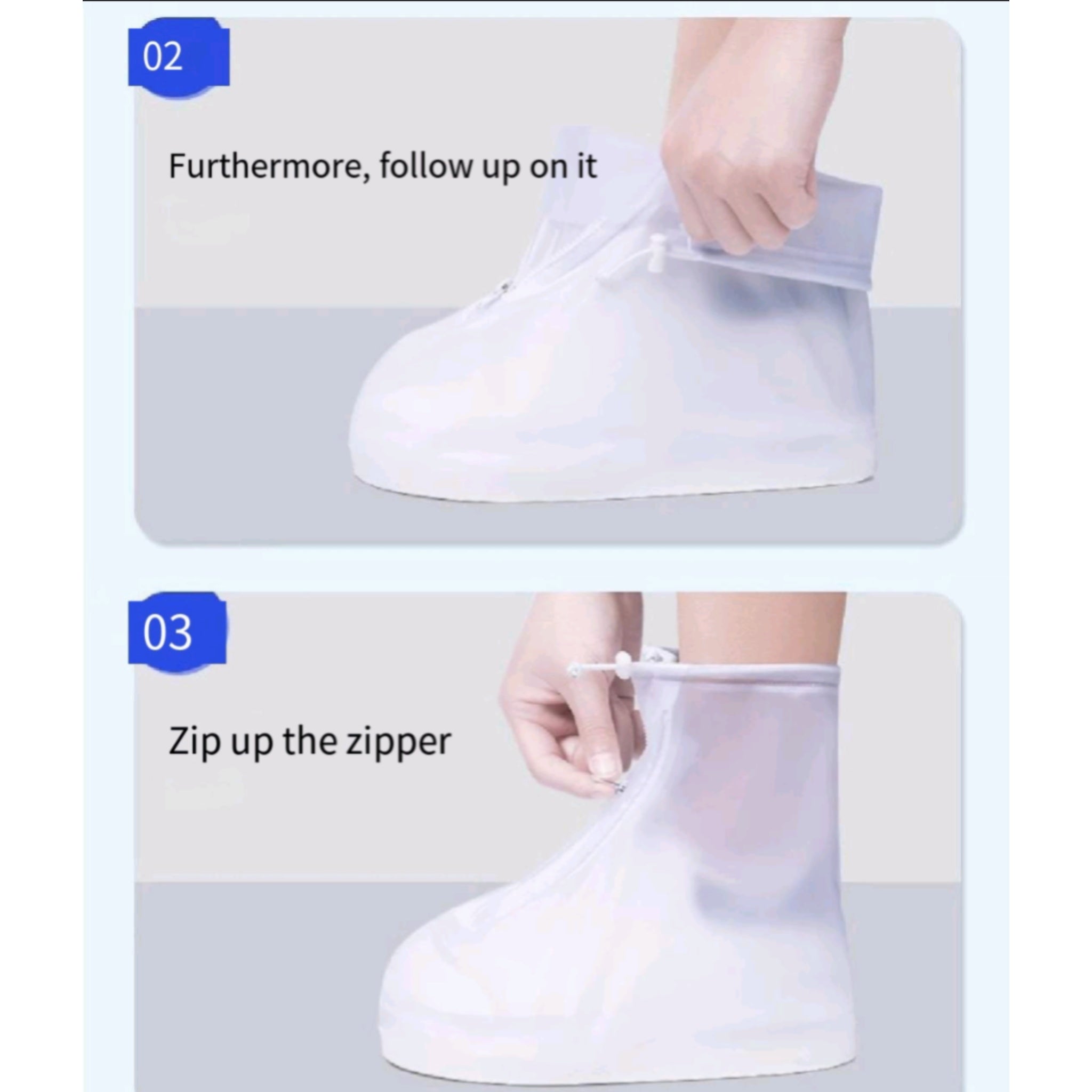 Waterproof Pvc Overshoes Slip Resistant All Sizes