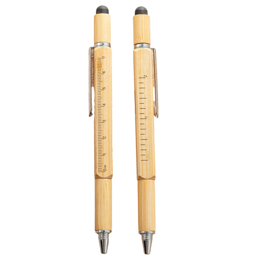 6-In-1 Bamboo Tool Pen With Screwdriver