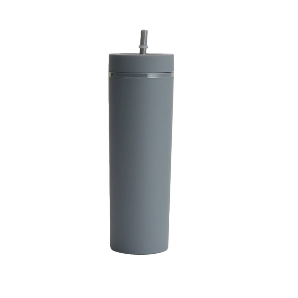 16Oz Double Wall Skinny Tumbler With Straw