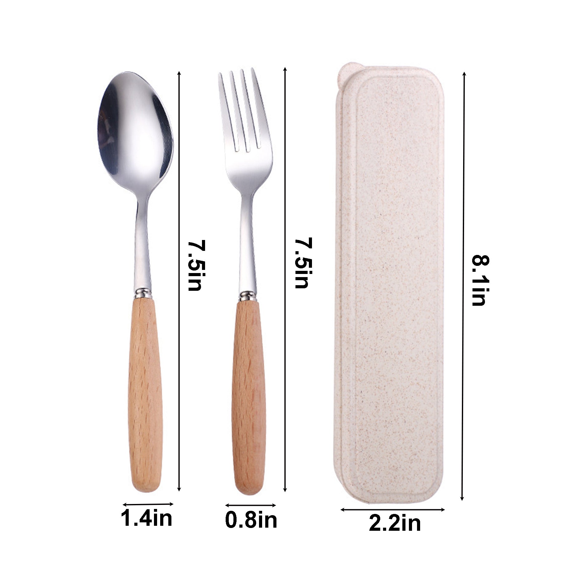 Wooden Stainless Steel Fork Spoon Set