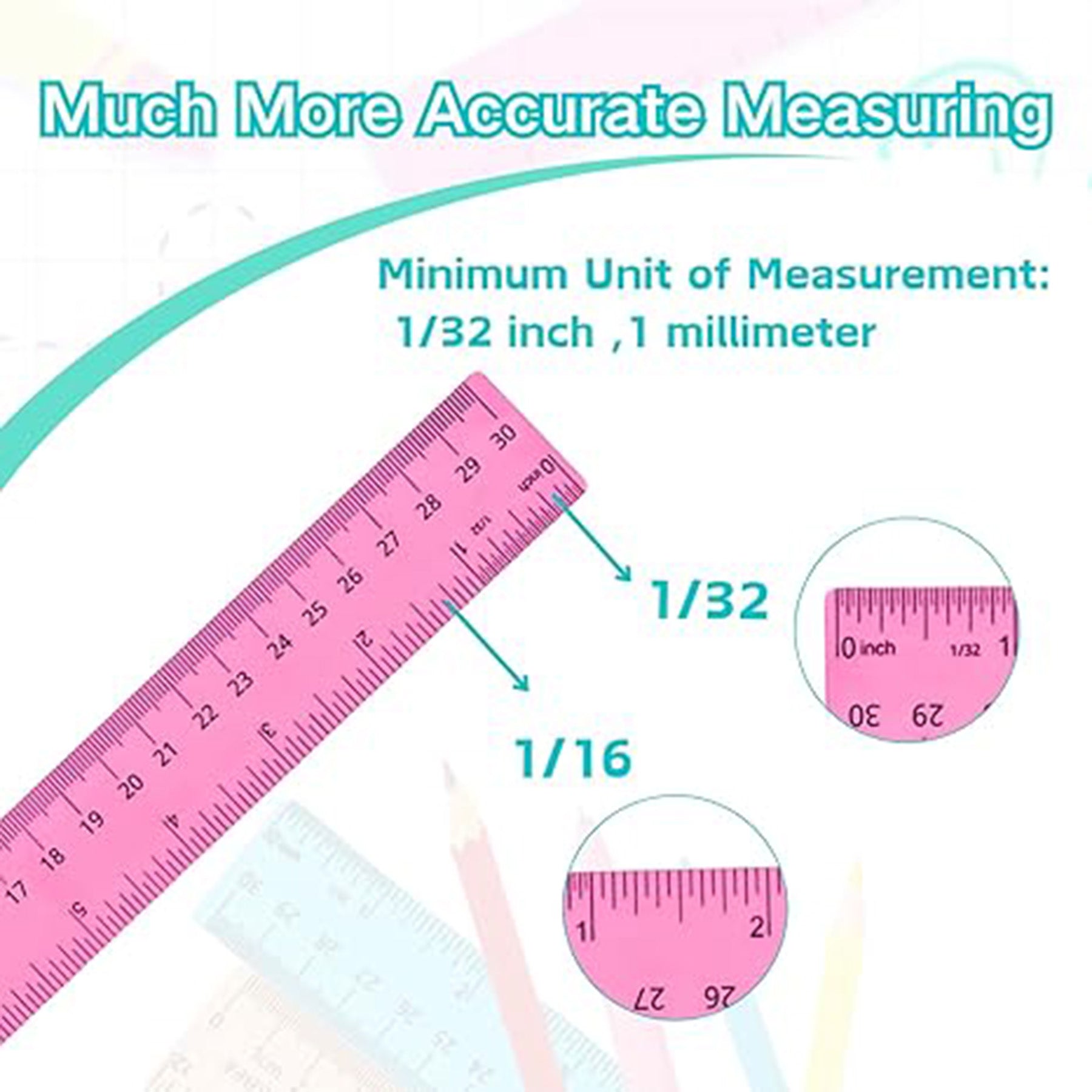 12 Inch Pliable Plastic Ruler