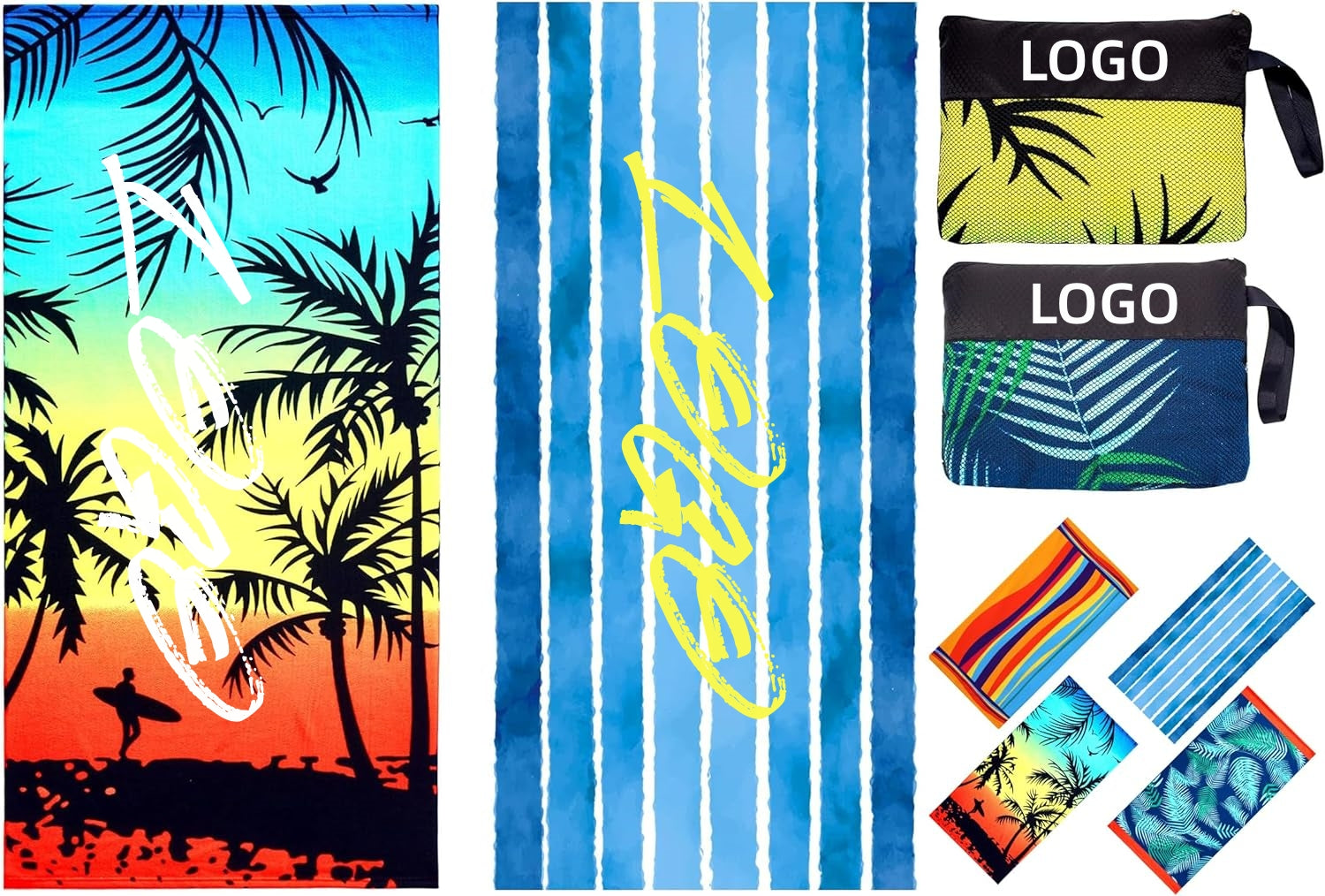 Youth Sublimation Luxury Colorful Microfiber Beach Towel
