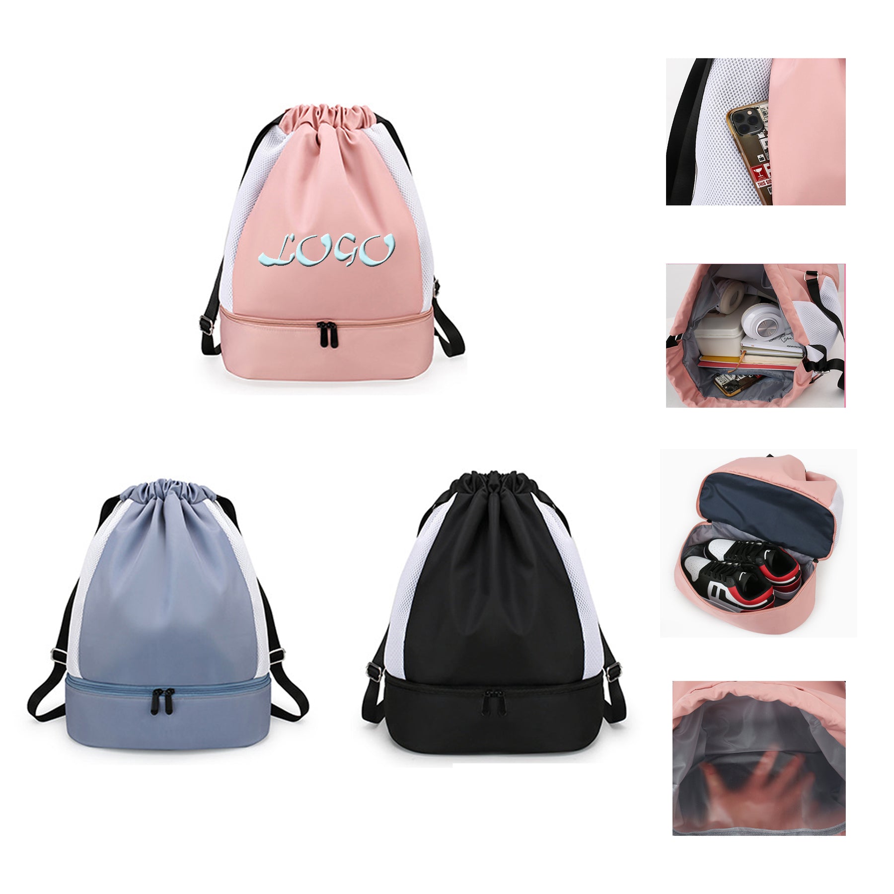 Multifunctional Drawstring Backpack