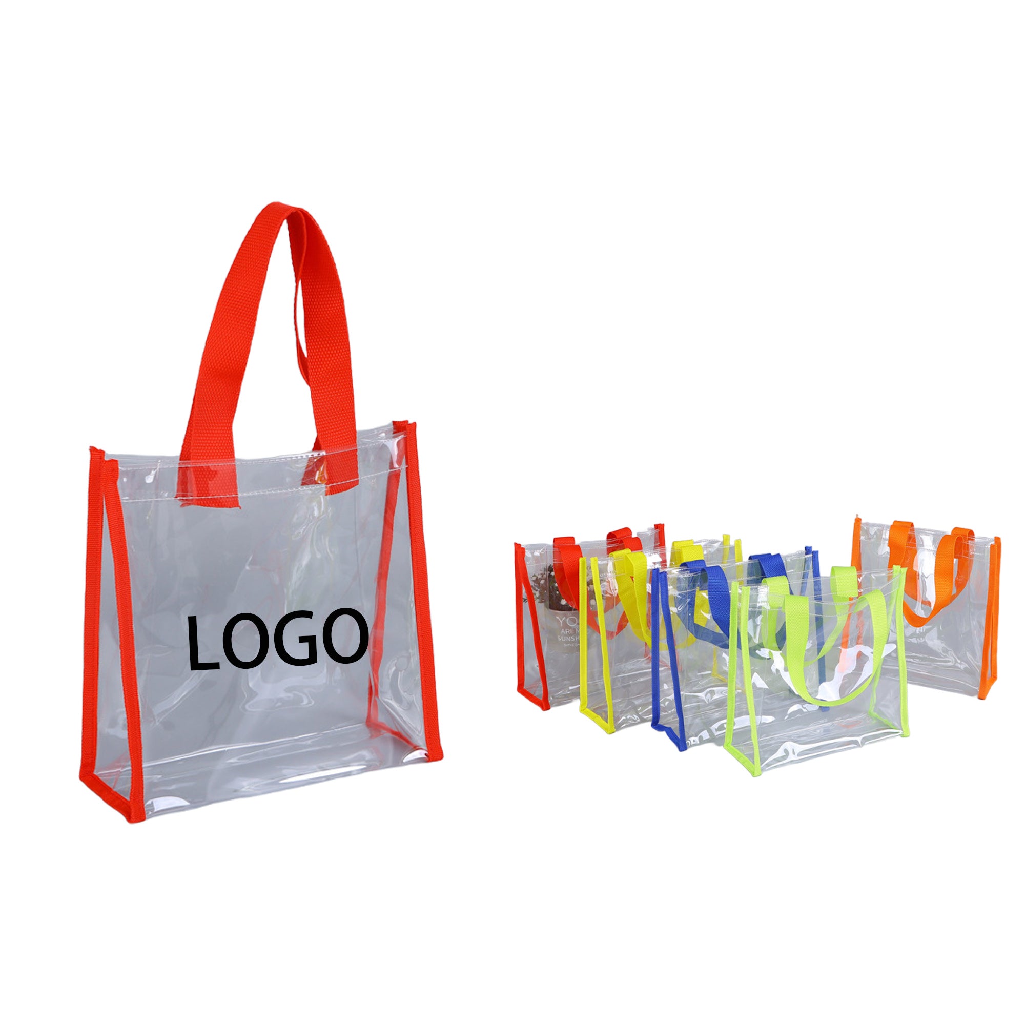 Clear Pvc Tote Bag - Colorful Jelly Style For Beach, Stadium