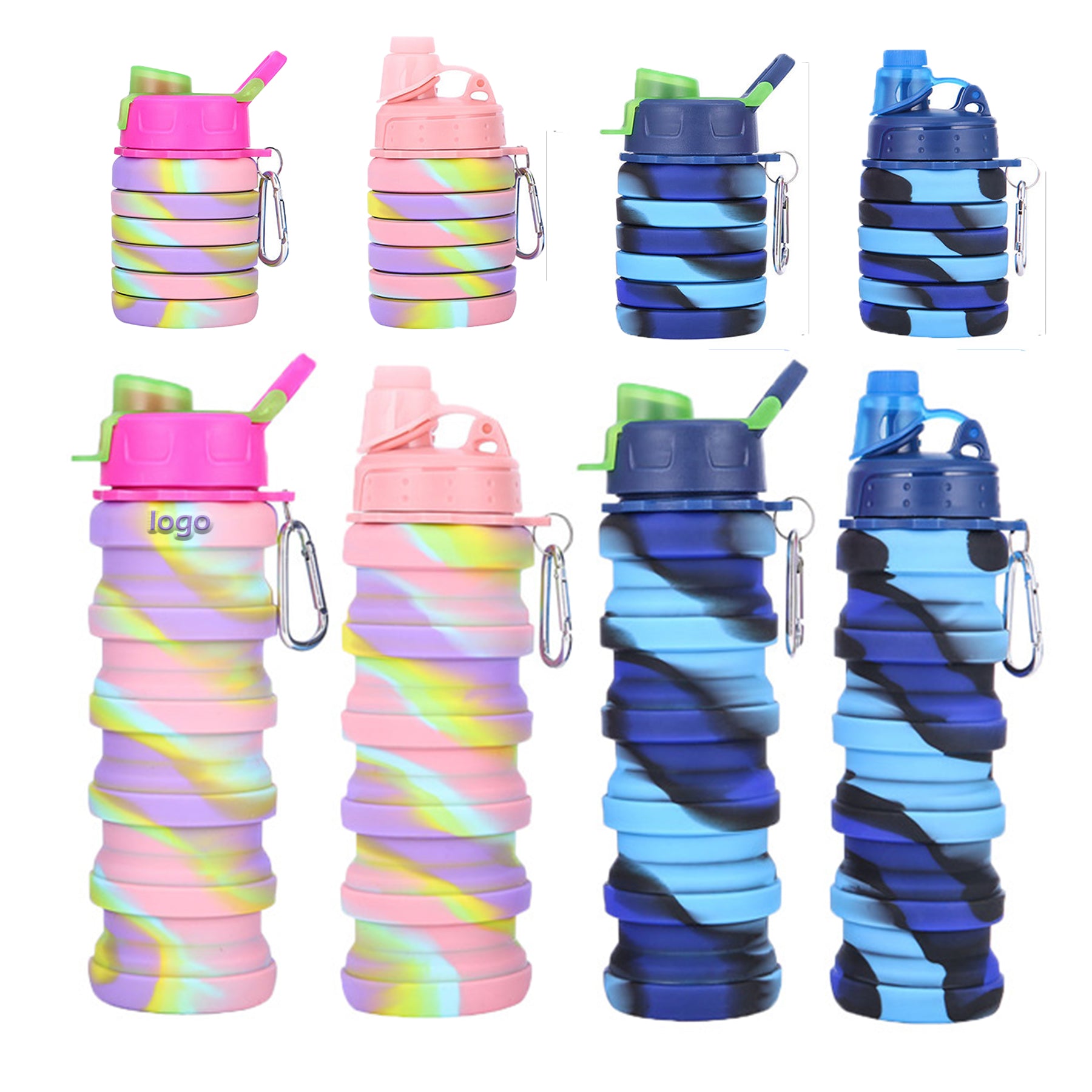 Silicone Folding Camouflage Water Bottle