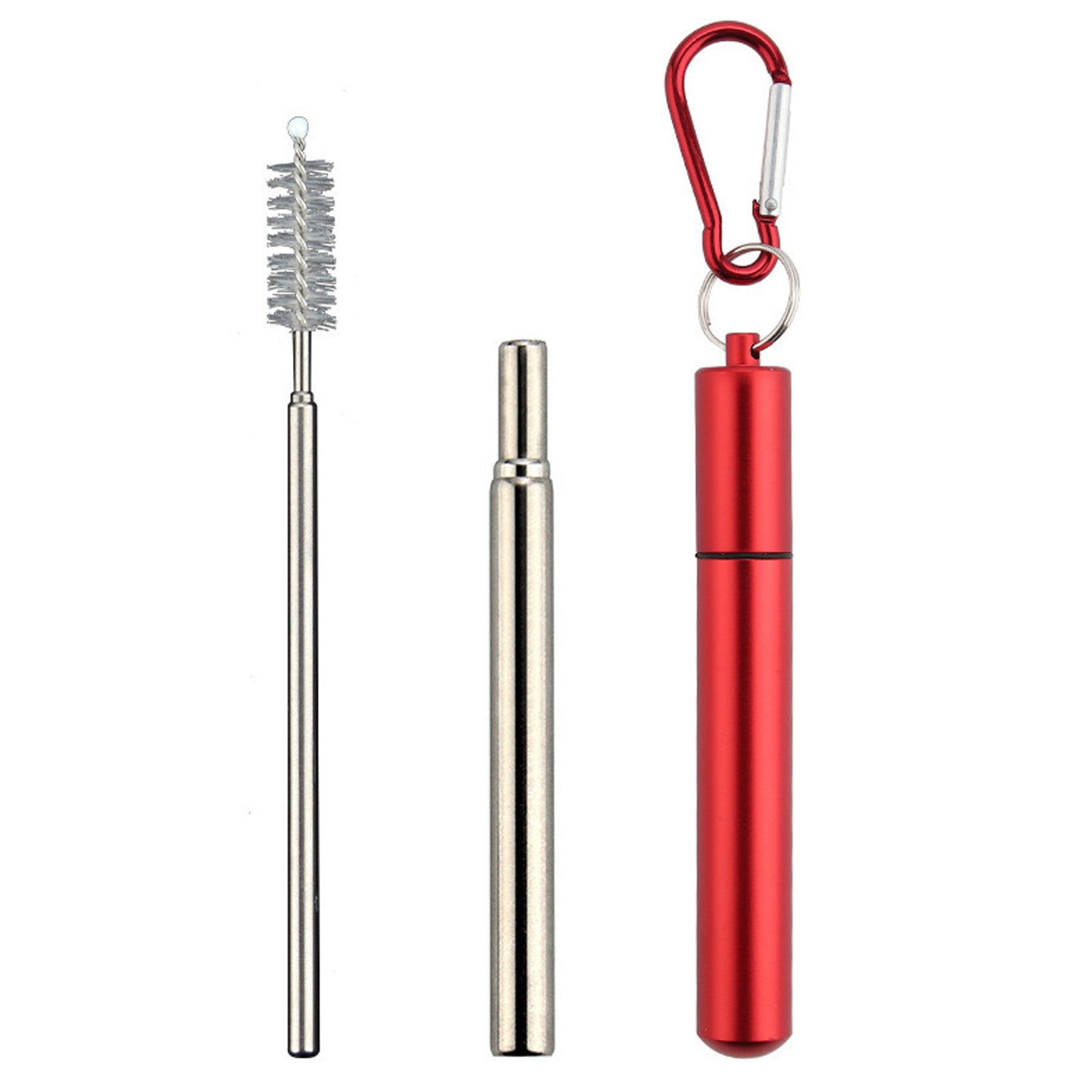 Collapsible Stainless Steel Straw With Aluminum Case