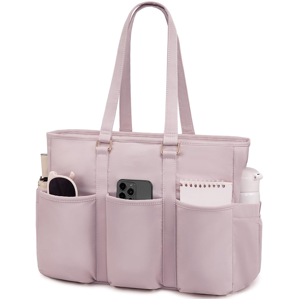 Teacher Tote Laptop Bag Large Cup Holder Multi Pocket Purse