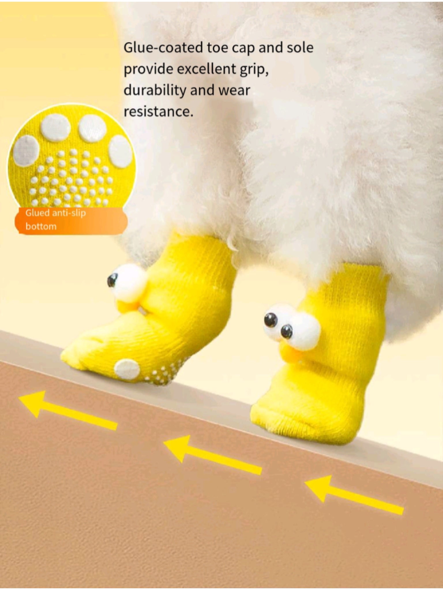 Hypoallergenic Non Slip Dog Socks With Cute Cartoon Eyes