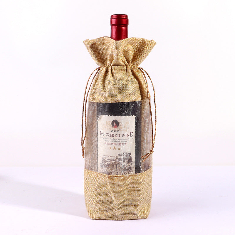 Sheer Window Organza Hessian Drawstring Gift Bags