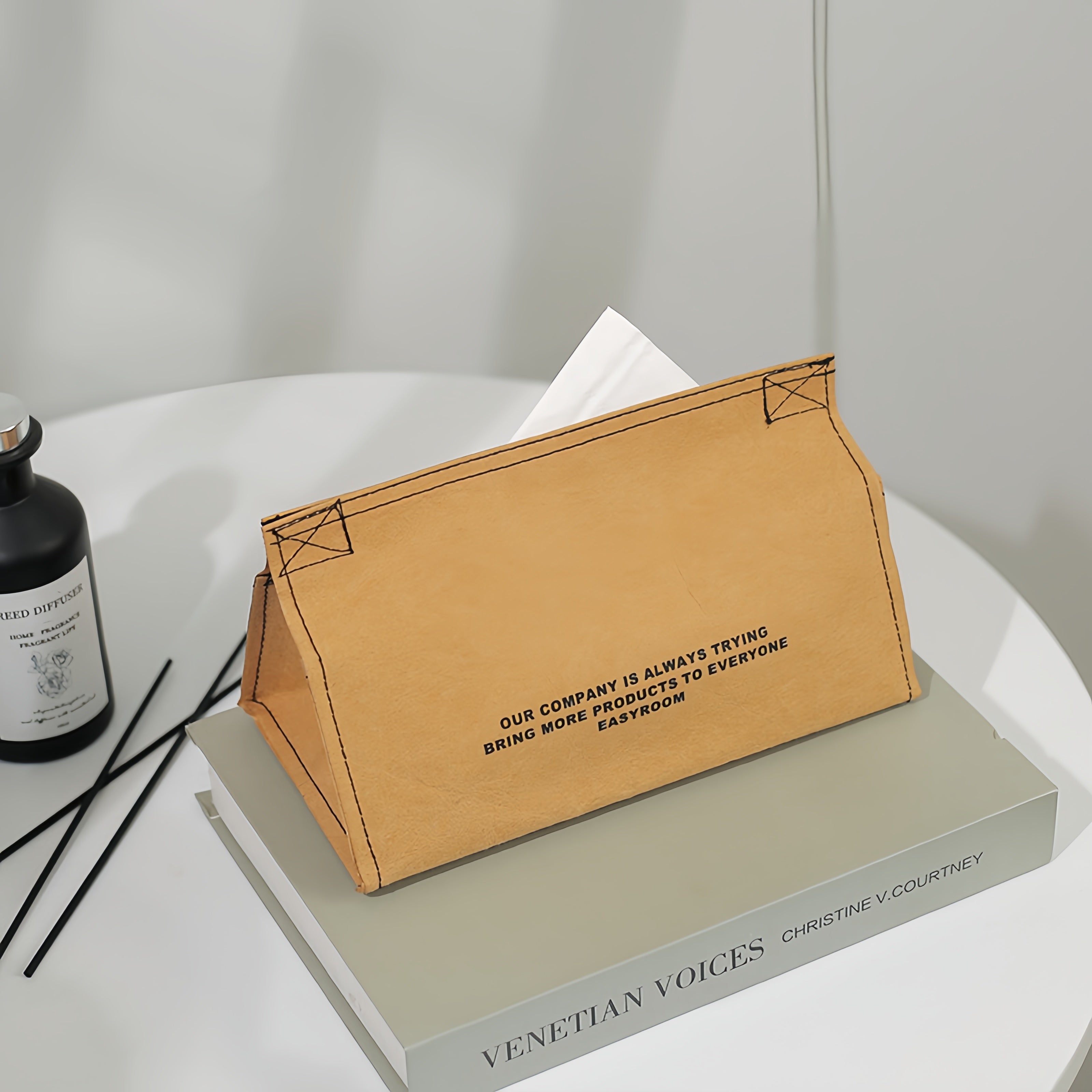 Triangle-Shaped Kraft Paper Tissue Box