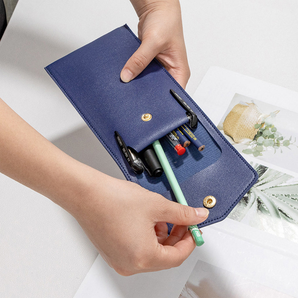 Business PU Leather Pen Storage Bag