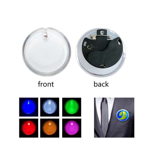 Acrylic Led Light-Up Badge Safety Pin Label For Party