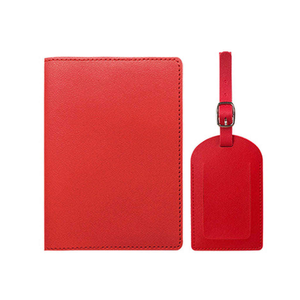 PU Leather Luggage Tag & Passport Cover Set