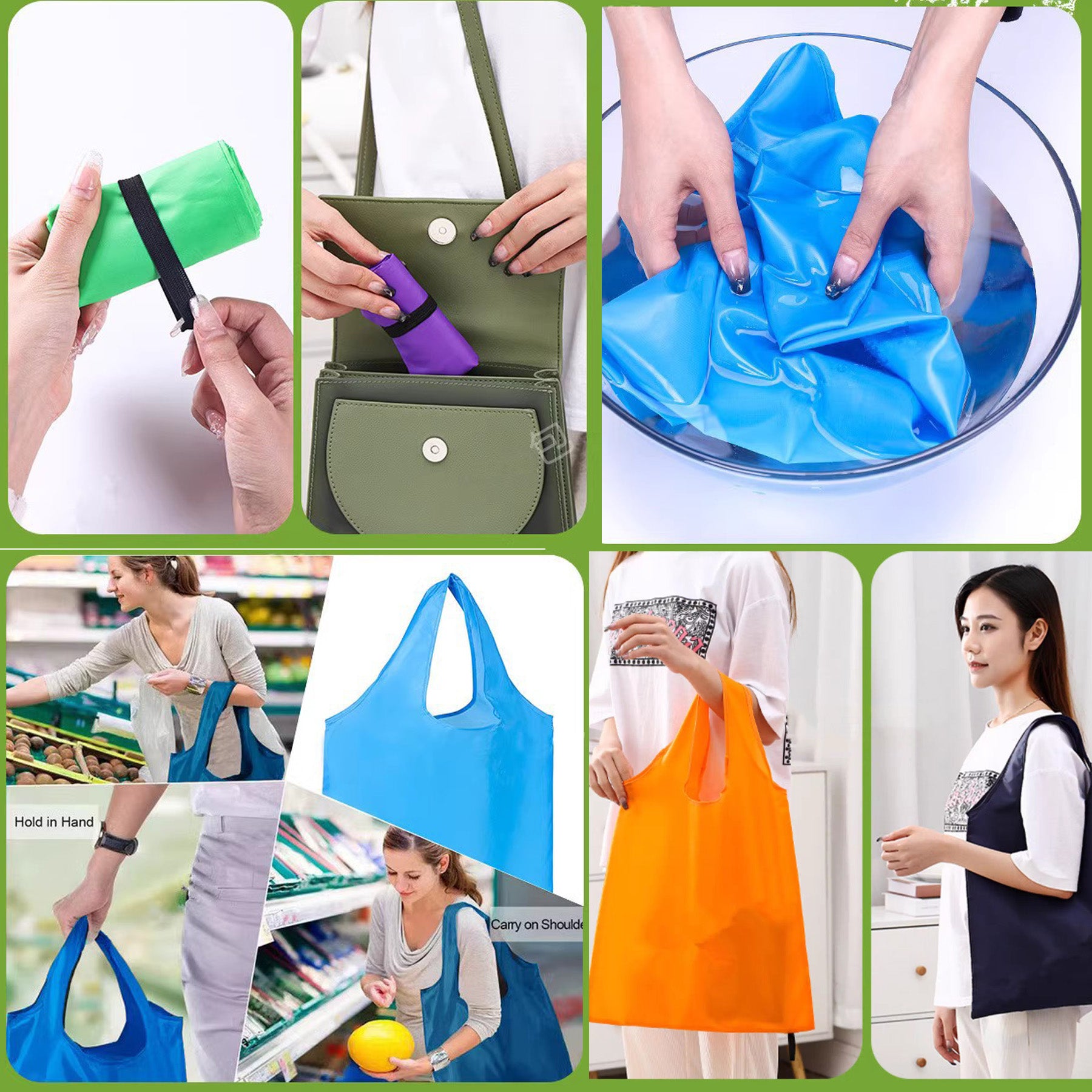 Foldable Reusable Shopping Tote Bag