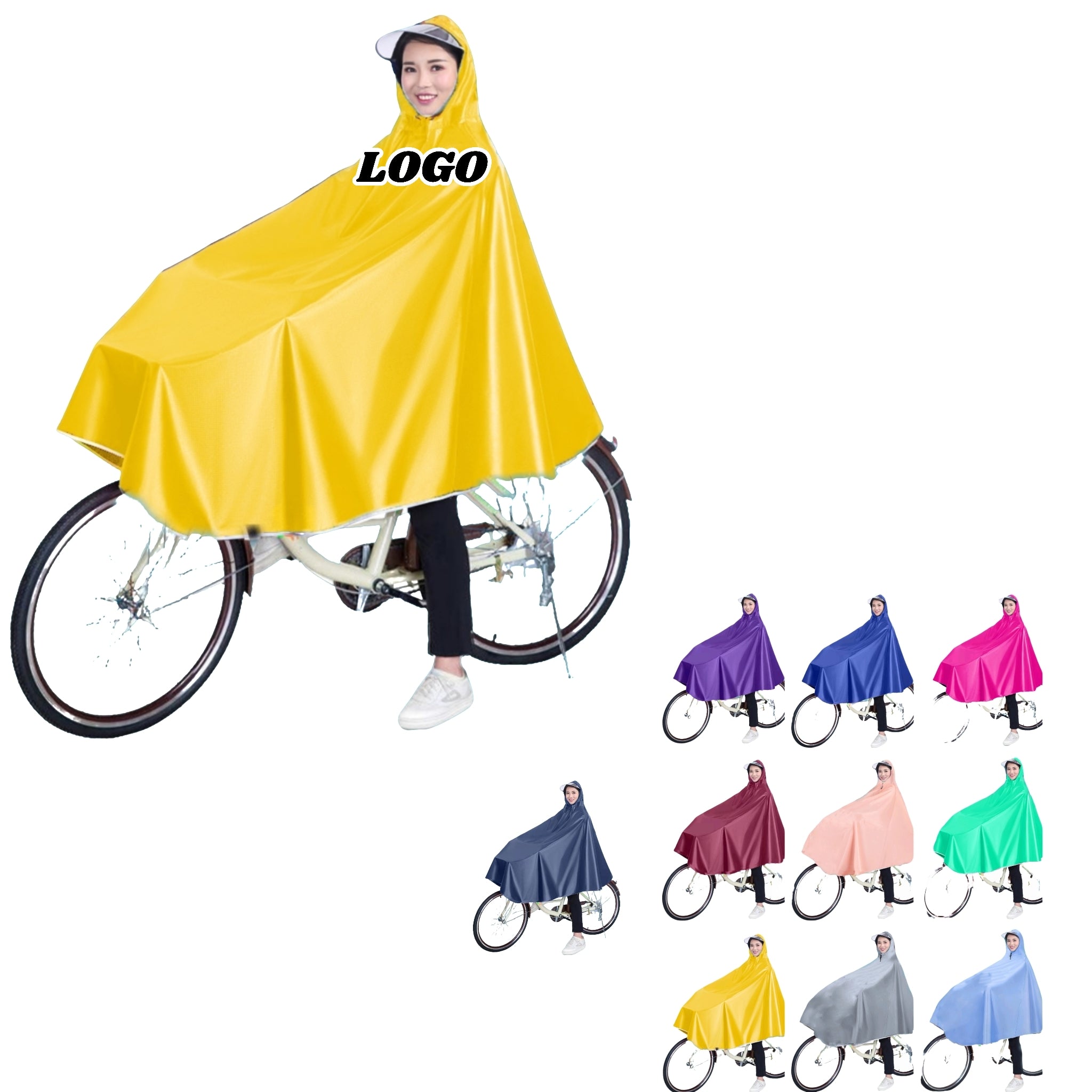 Waterproof Bike Poncho Adult Heavy Duty Anti Storm Ebike