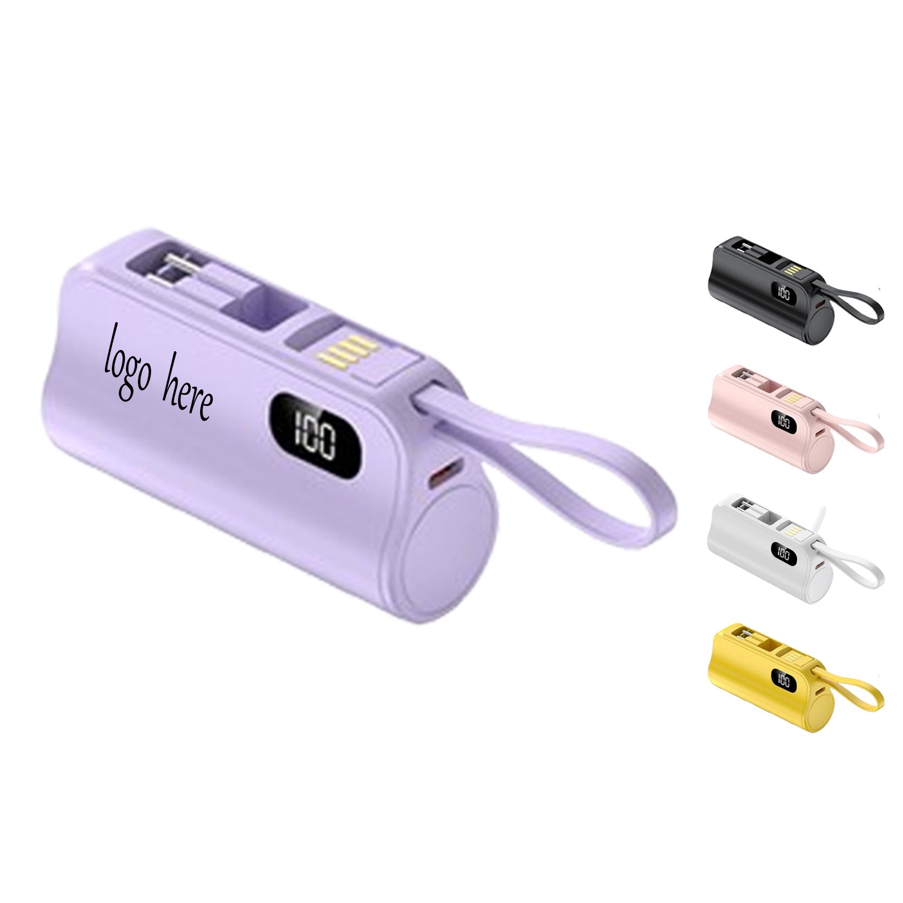 Portable Digital Display Cylinder Power Bank