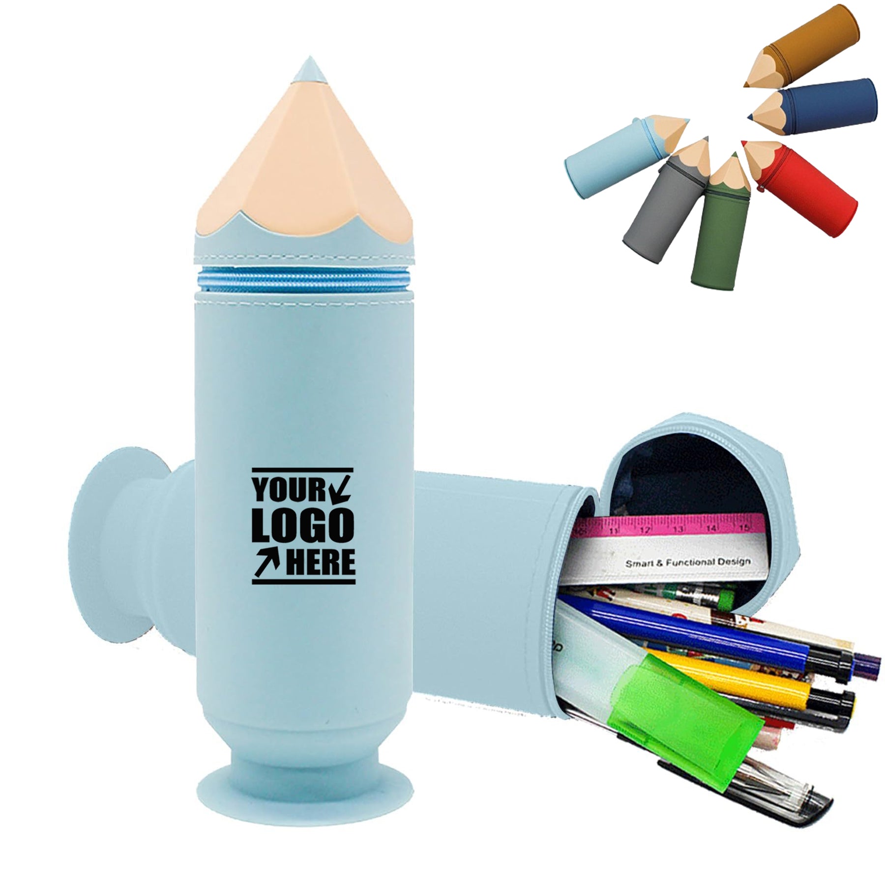 Pencil Shaped Silicone Pencil Pouch