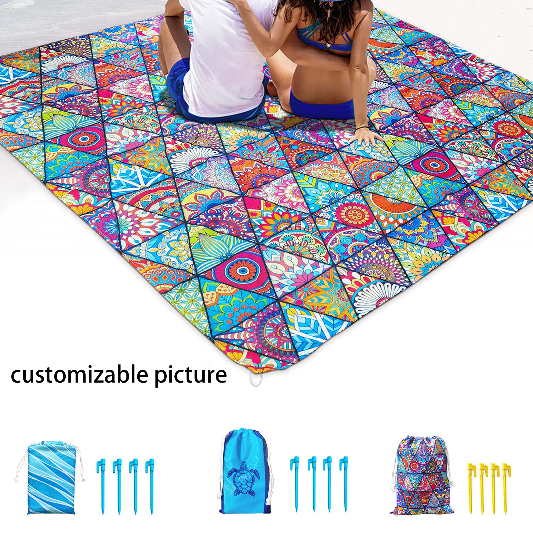 Nylon Waterproof Picnic Blanket Plaid Beach Mat