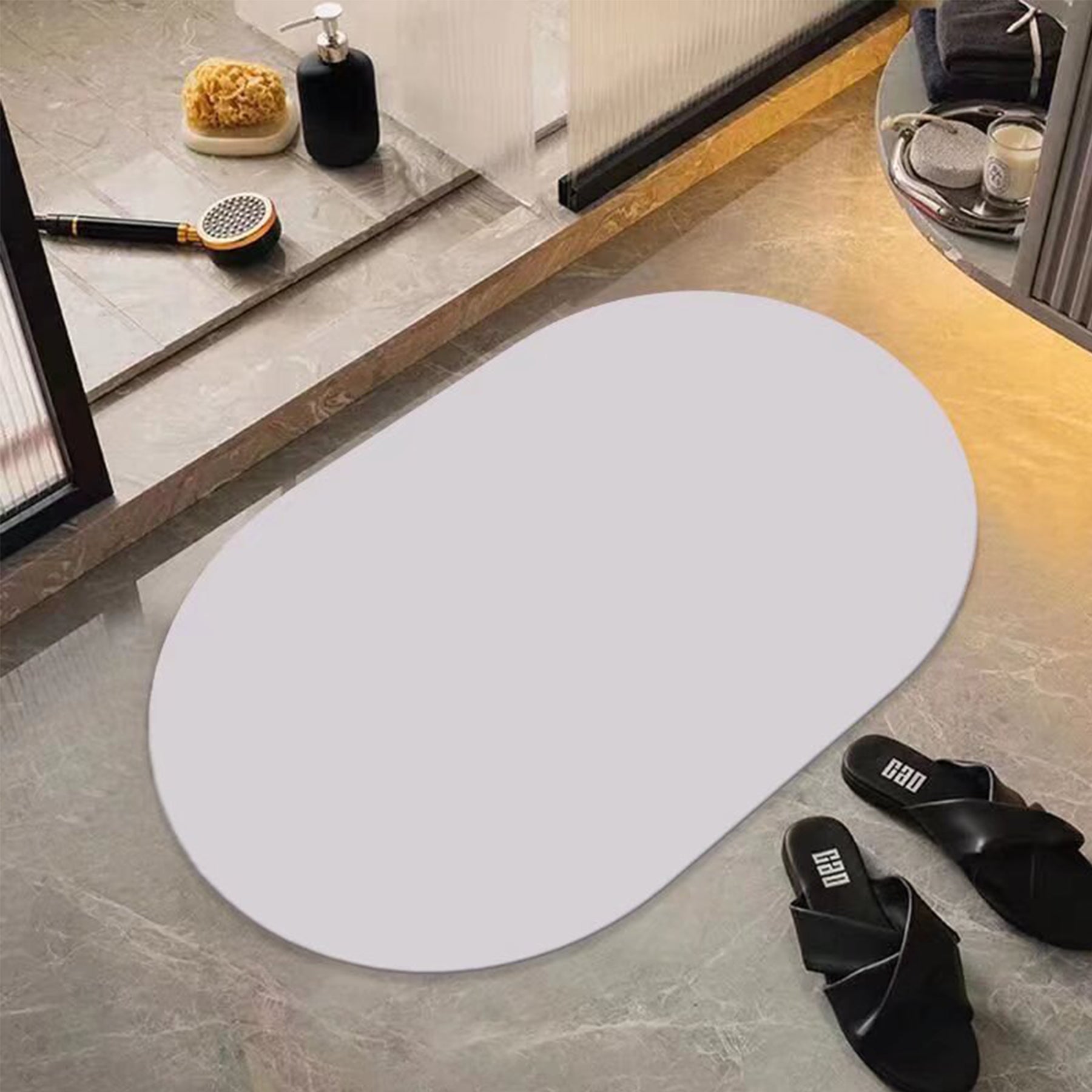 Solid Color Absorbent Bathroom Floor Mat