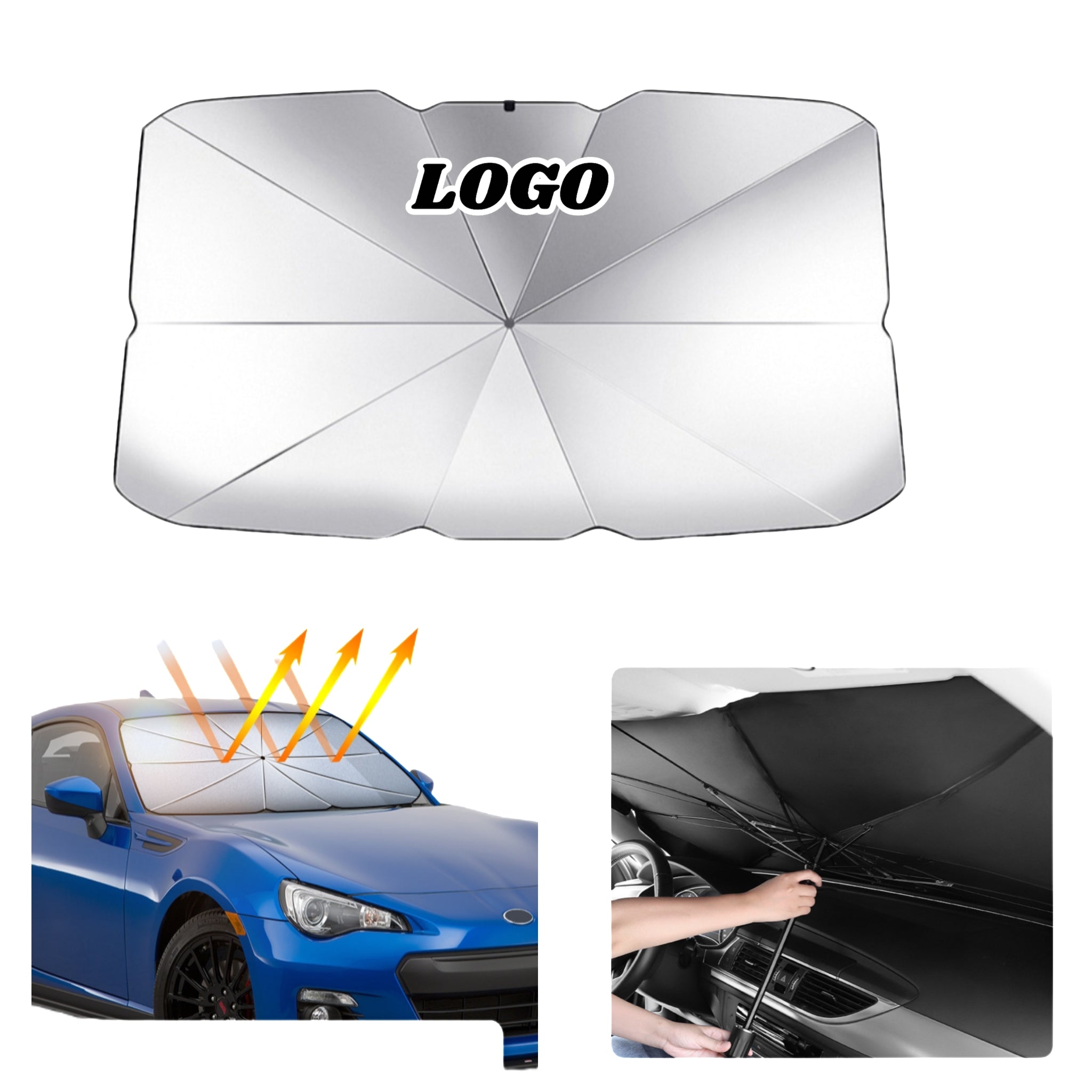 Titanium - Silver Automotive Windshield Sunshade