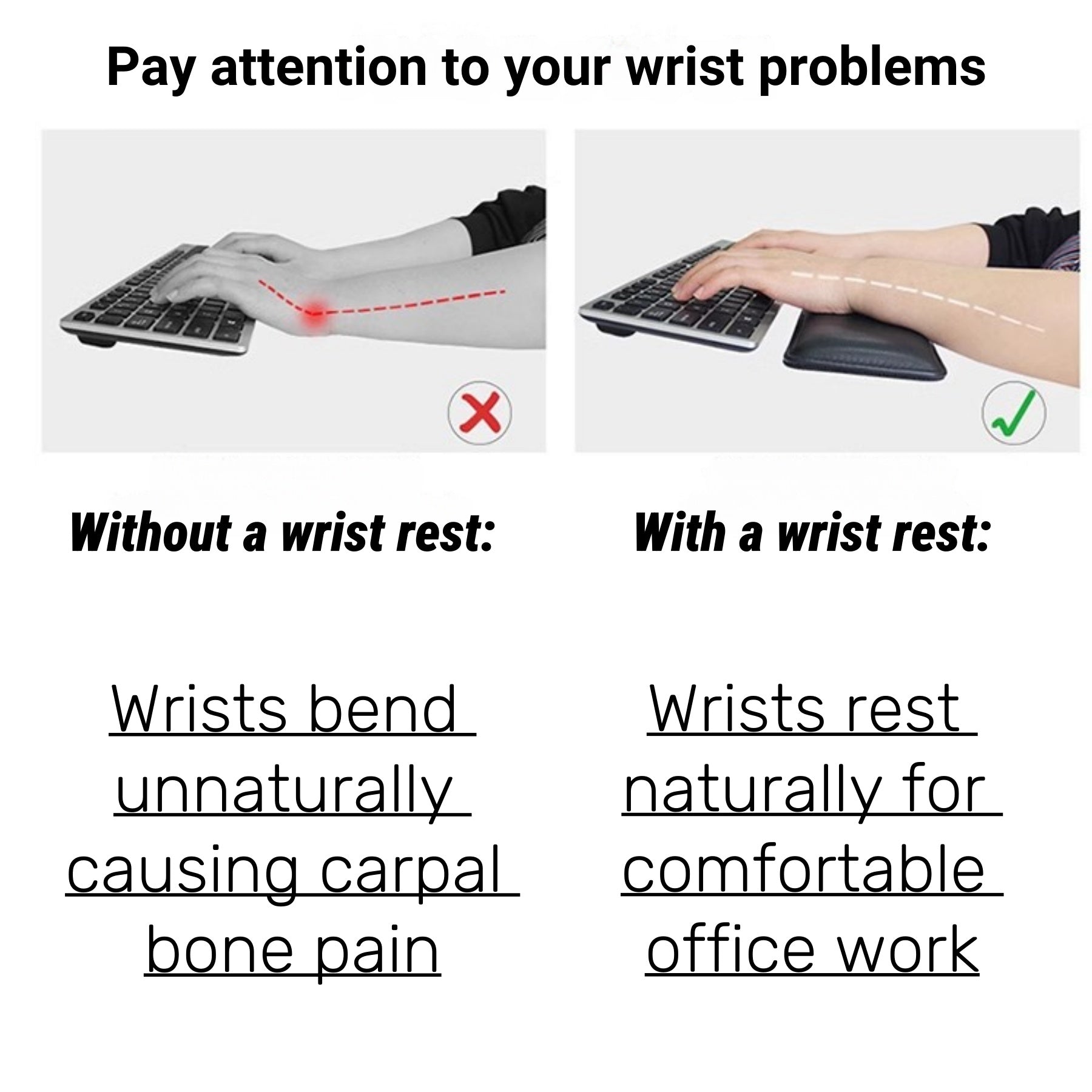 Leather Wrist Rest Mouse Pad With Hand Support