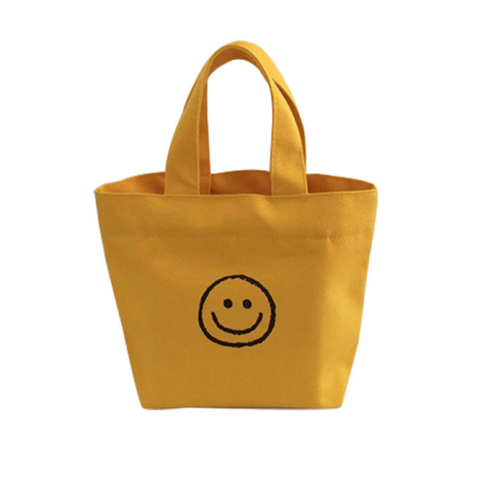 Custom Smiley Face Canvas Tote Bag