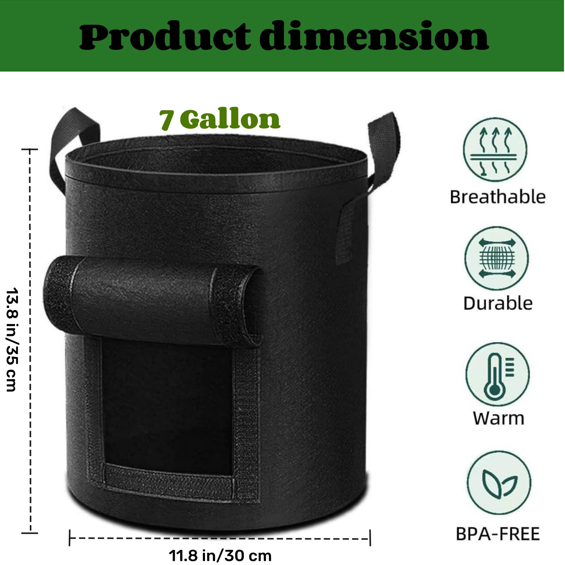 7 Gallon Potato Grow Bag With Harvest Window