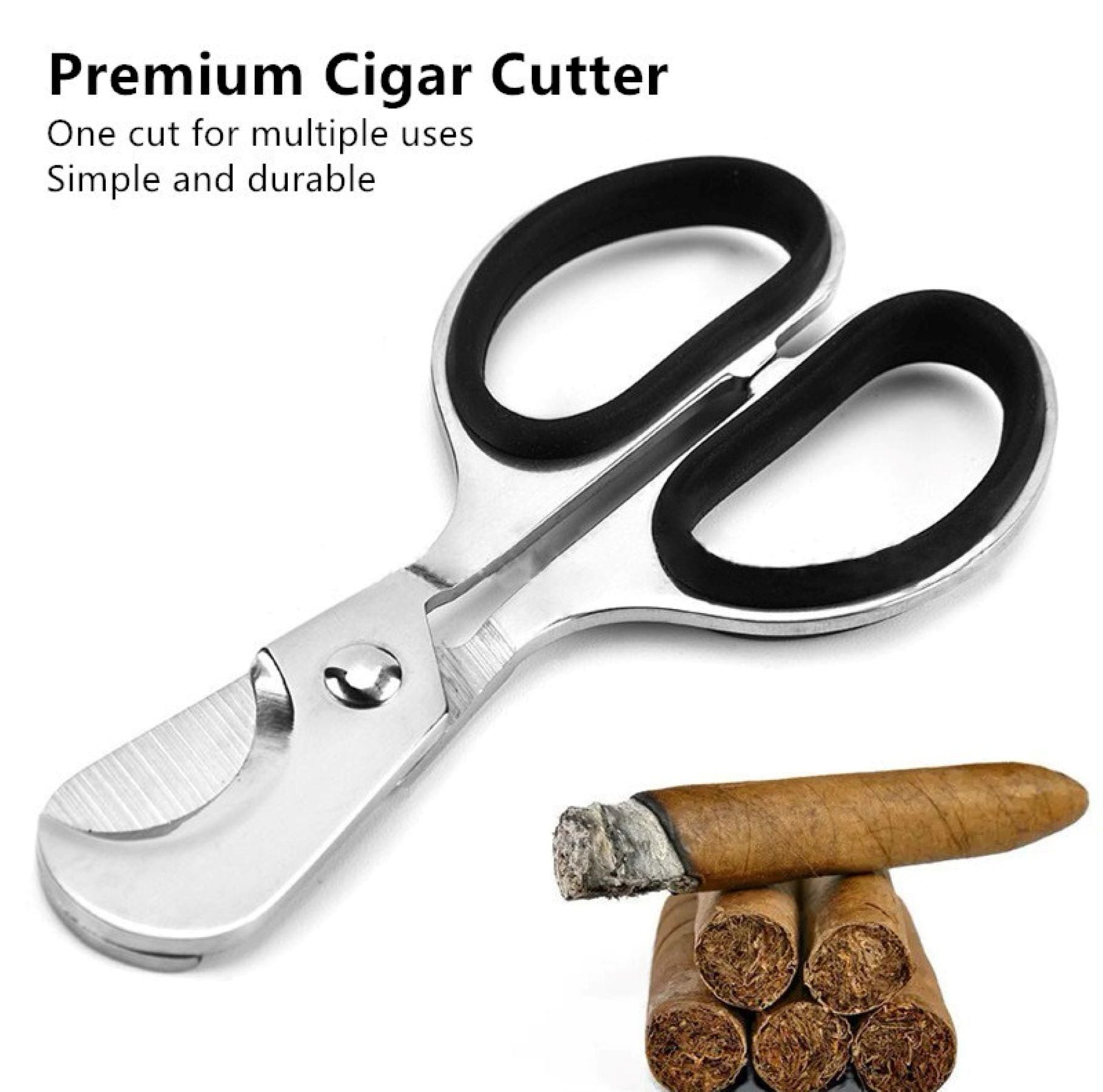Stainless Steel Handle-type Cigar Scissors
