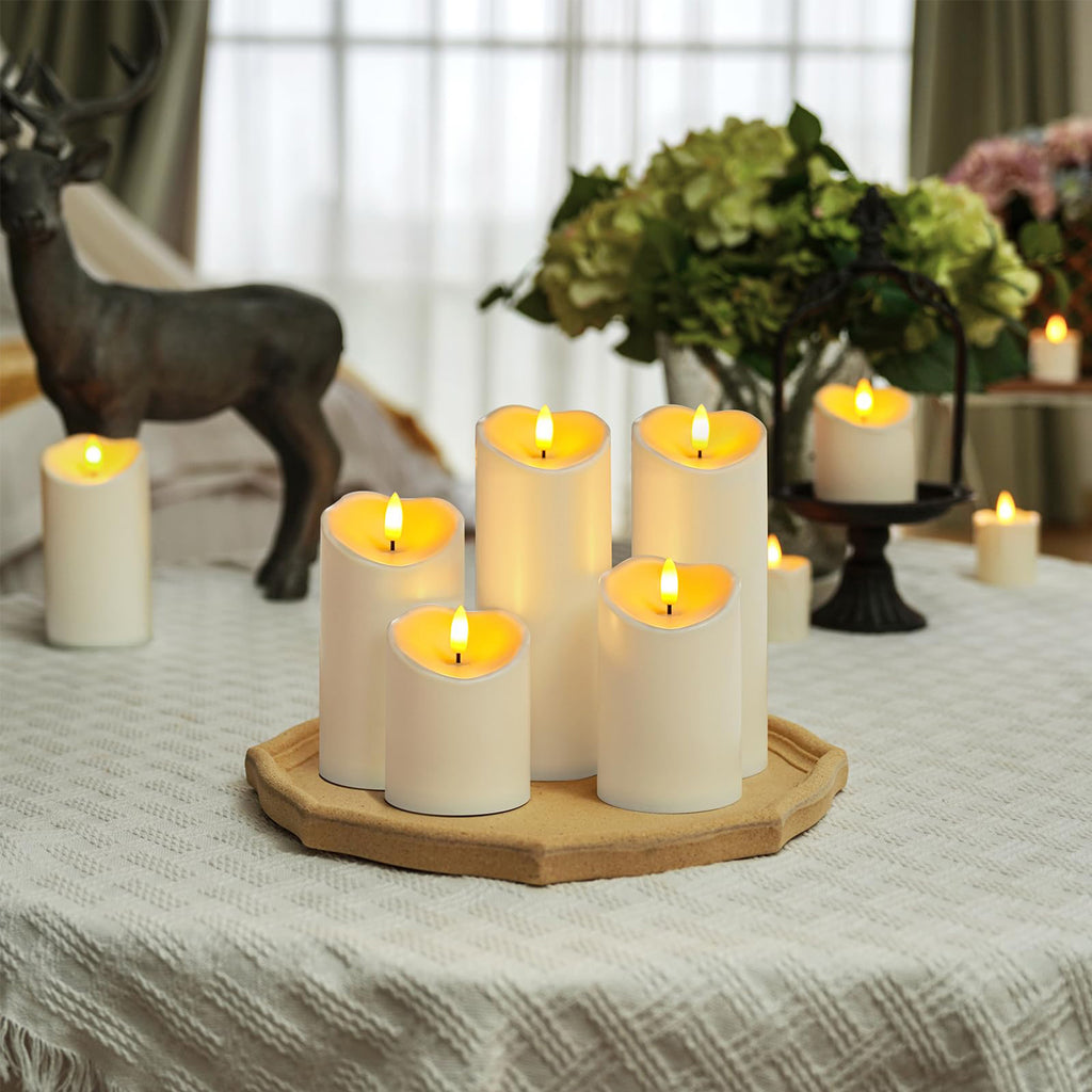 USB Flameless Swing LED Lights Candles With 10-Key Remotes