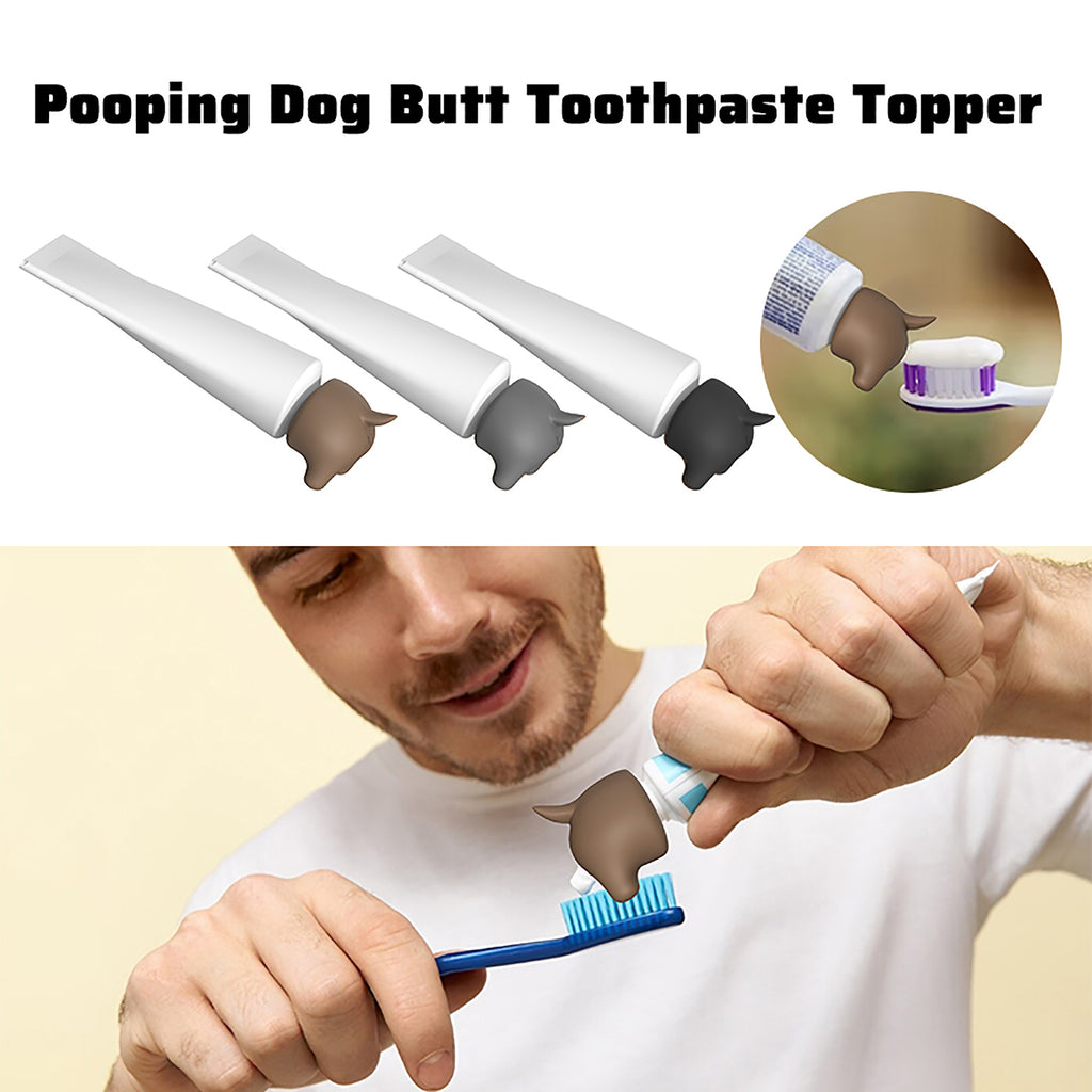 Pooping Dog Butt Toothpaste Topper