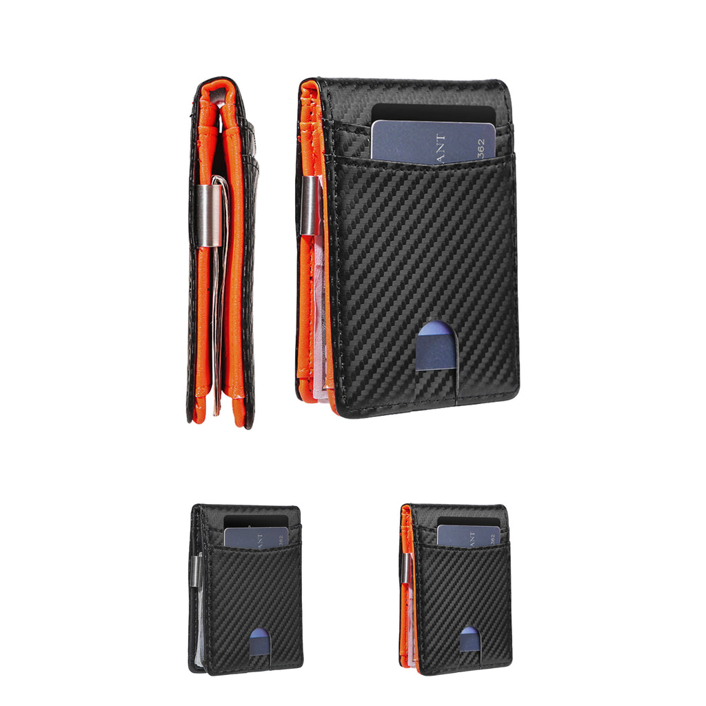 Leather Bifold Wallet For Men Rfid Blocking Credit Card Clip
