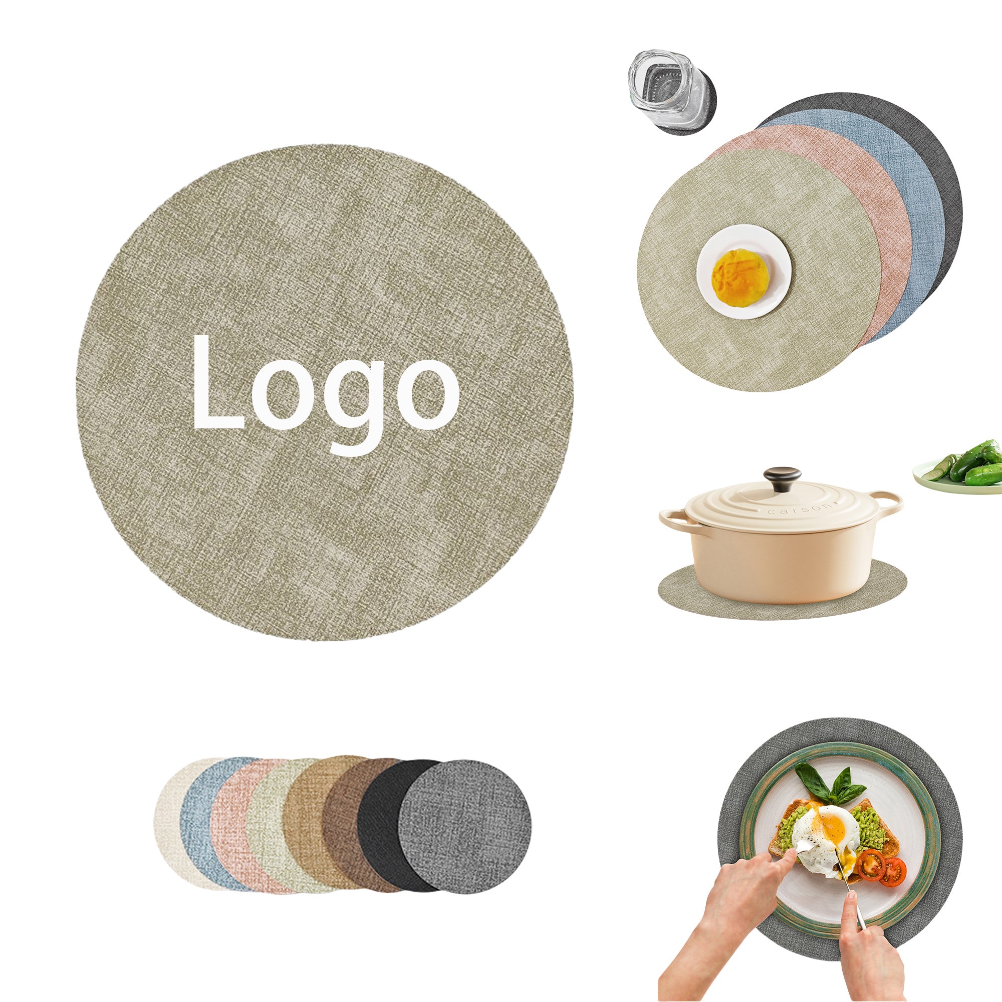 Minimalist Denim & Leather Double-Sided Placemat