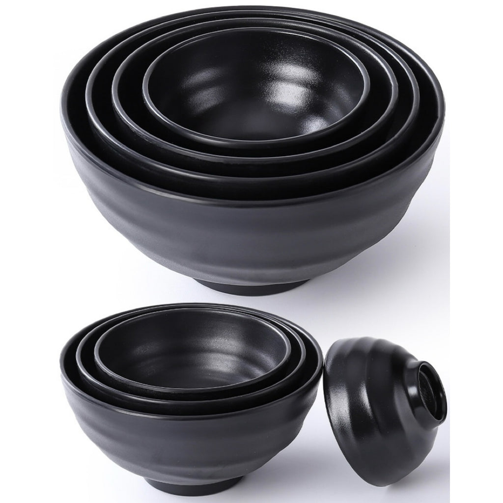 6.5-Inch Black Matte Chinese-Style Bowl