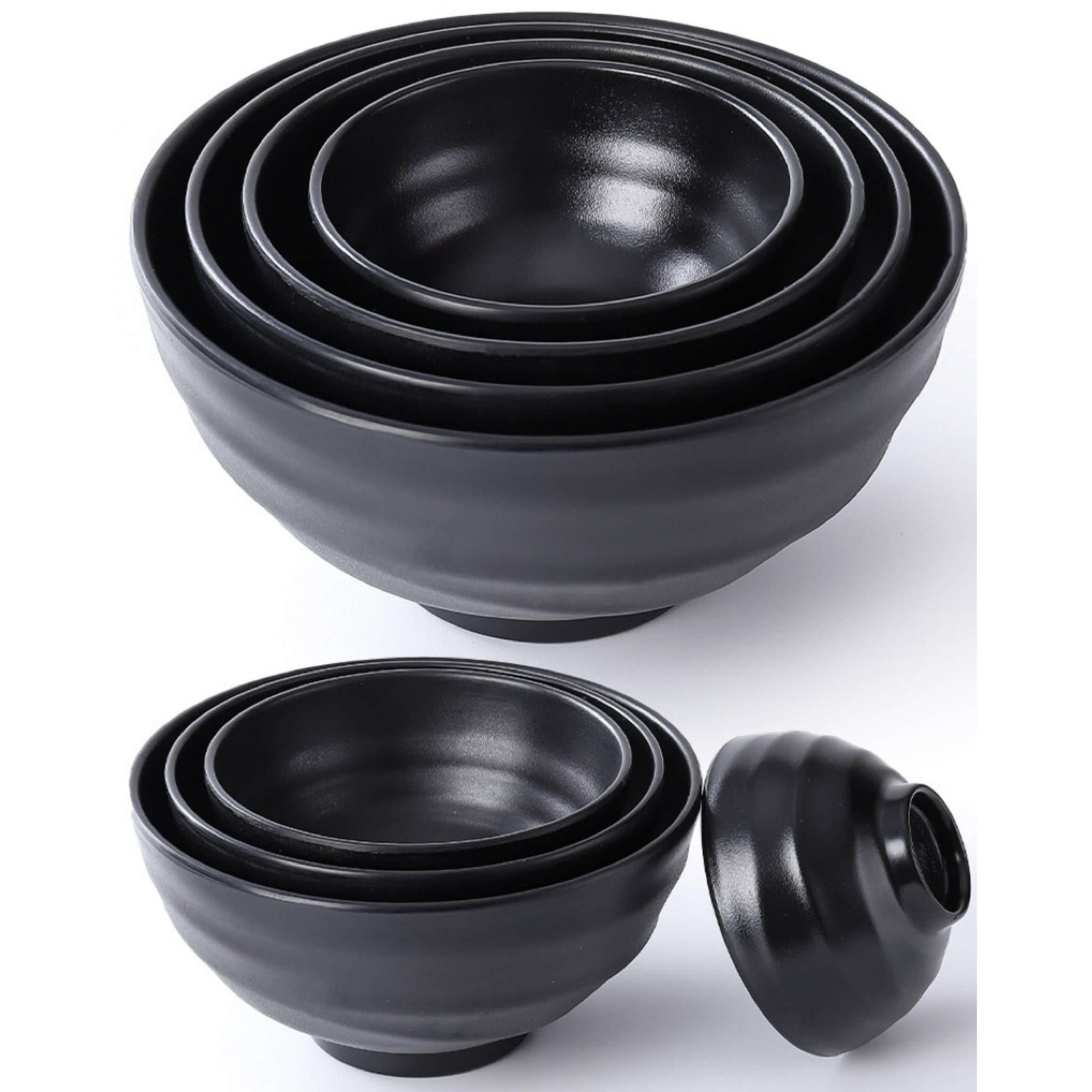 6.5-Inch Black Matte Chinese-Style Bowl