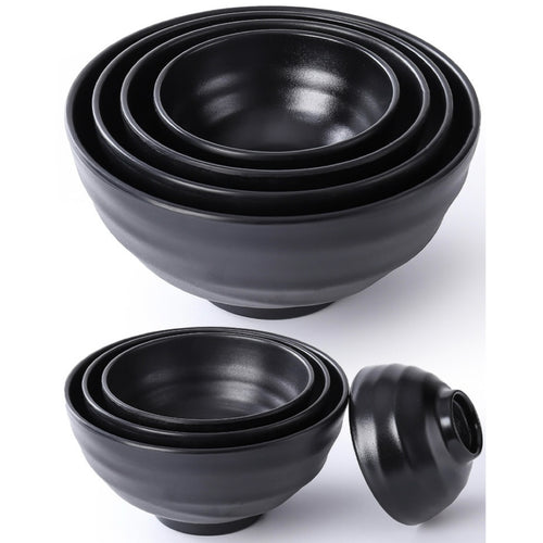 6.5-Inch Black Matte Chinese-Style Bowl