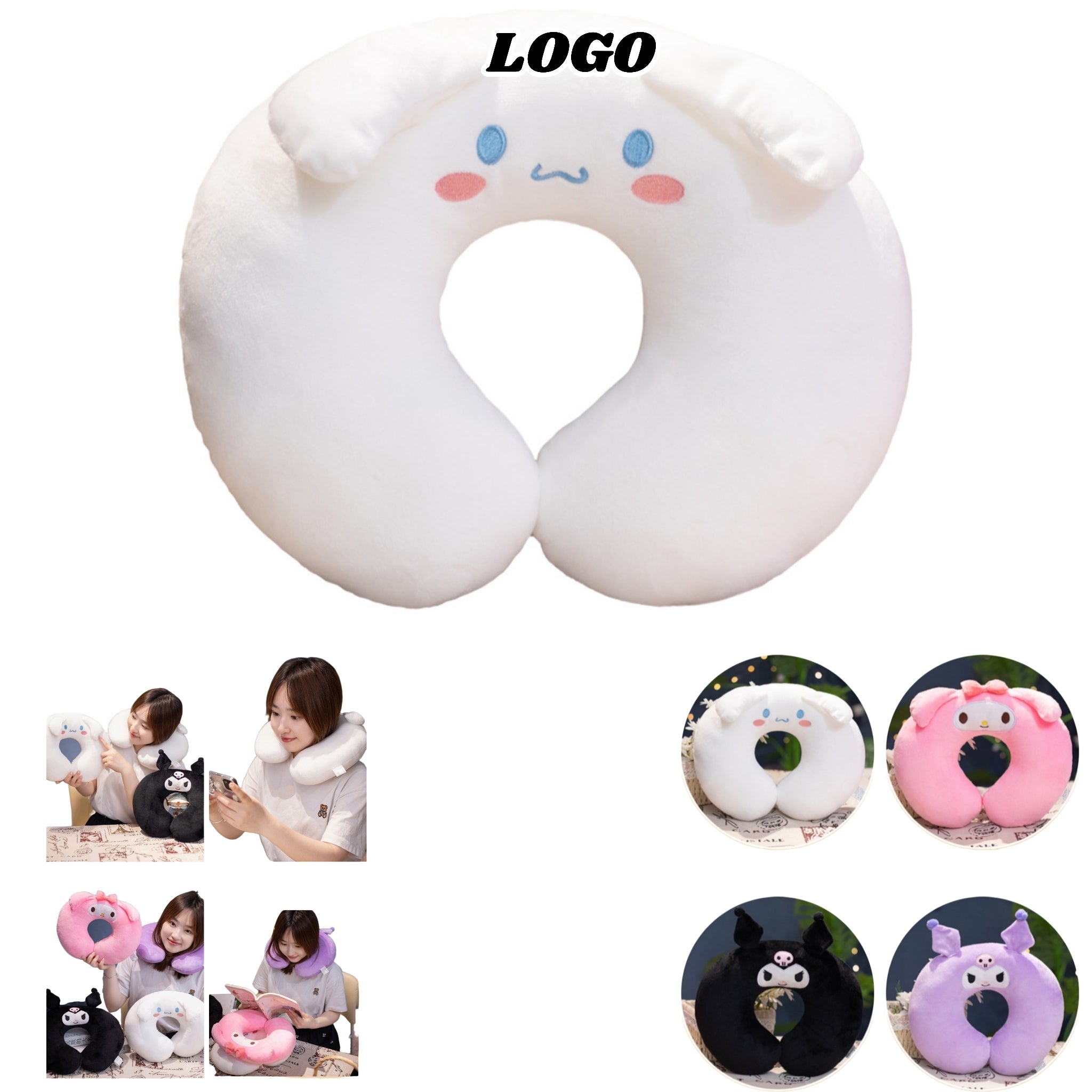 Sanrio Kuromi Neck Pillow Memory Foam Travel Office