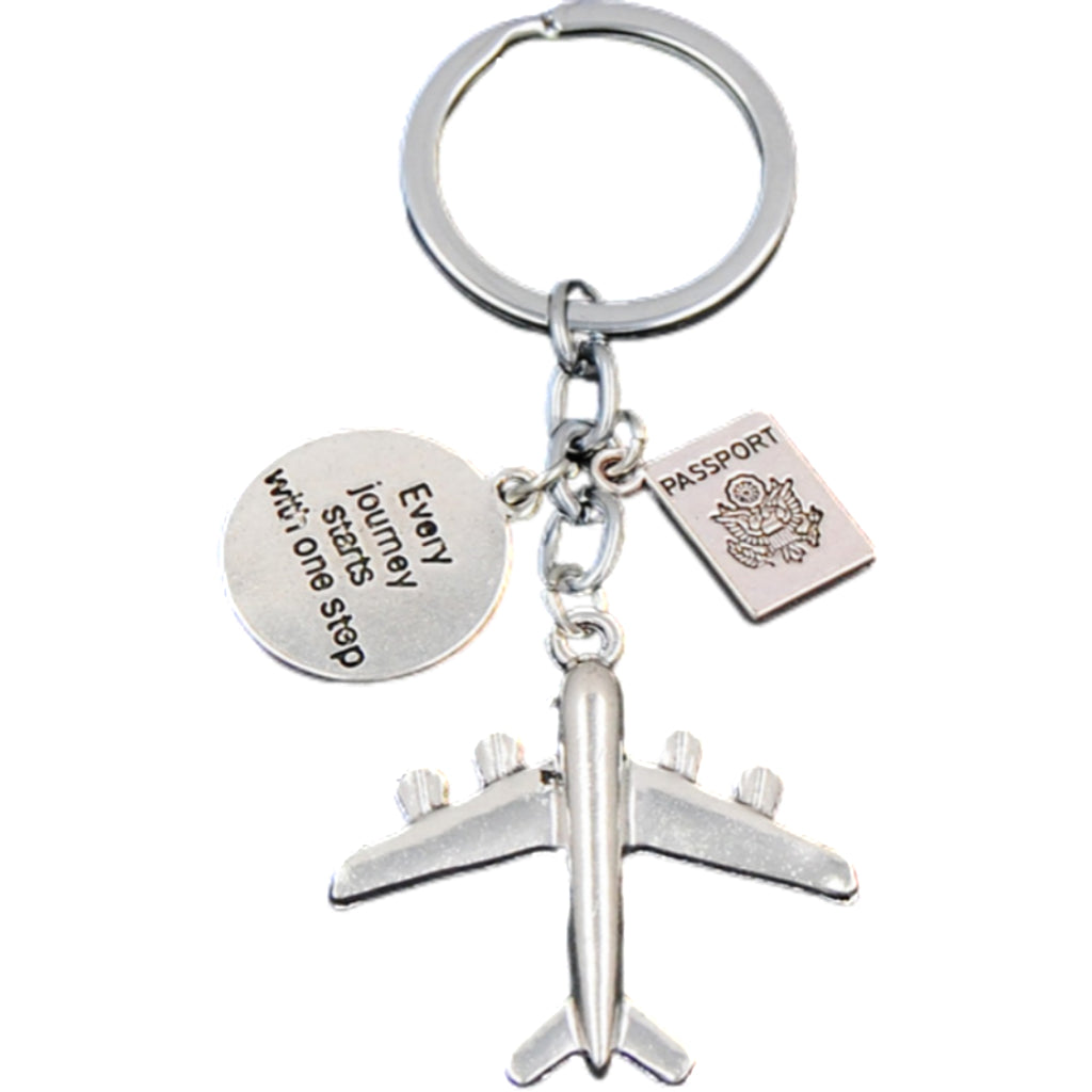 Airplane Travel - themed Keychain Pendant