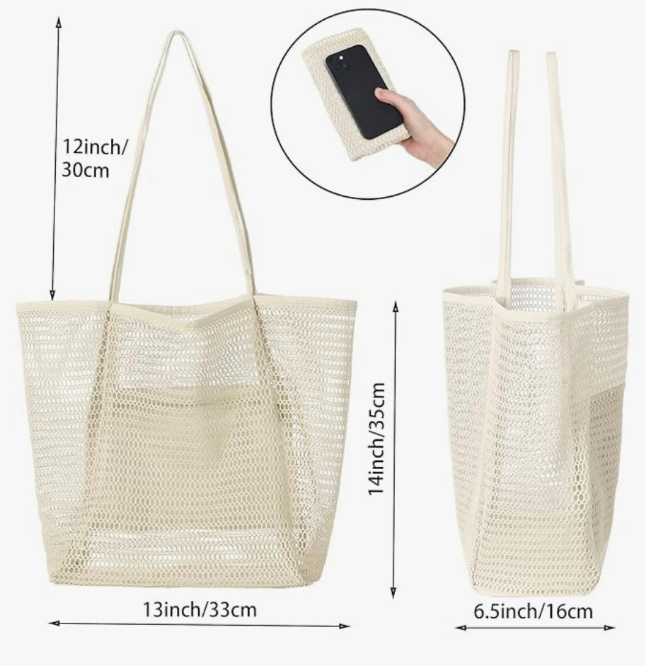 Lightweight Collapsible Mesh Beach Bag