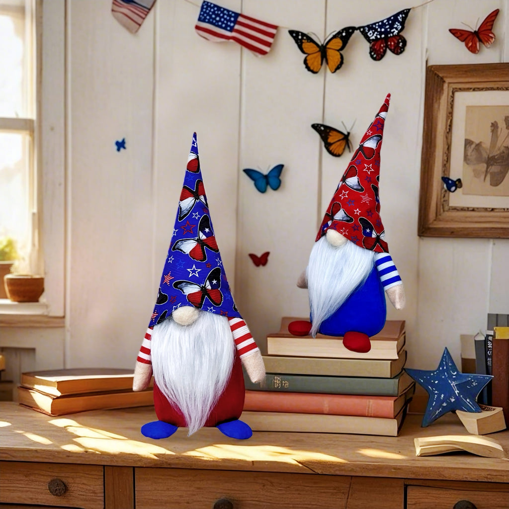 Independence Day Butterfly Printed Faceless Gnome Doll