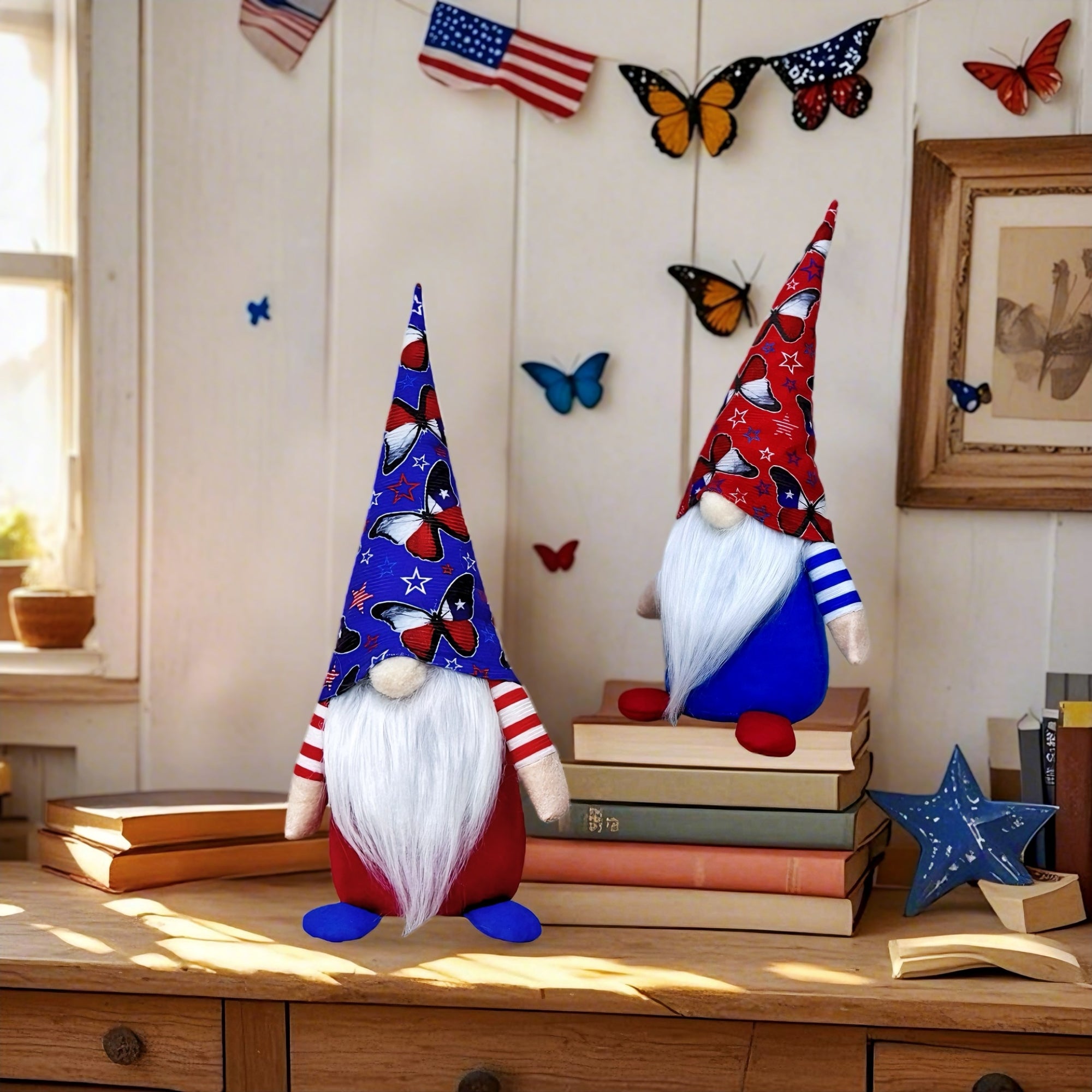 Independence Day Butterfly Printed Faceless Gnome Doll