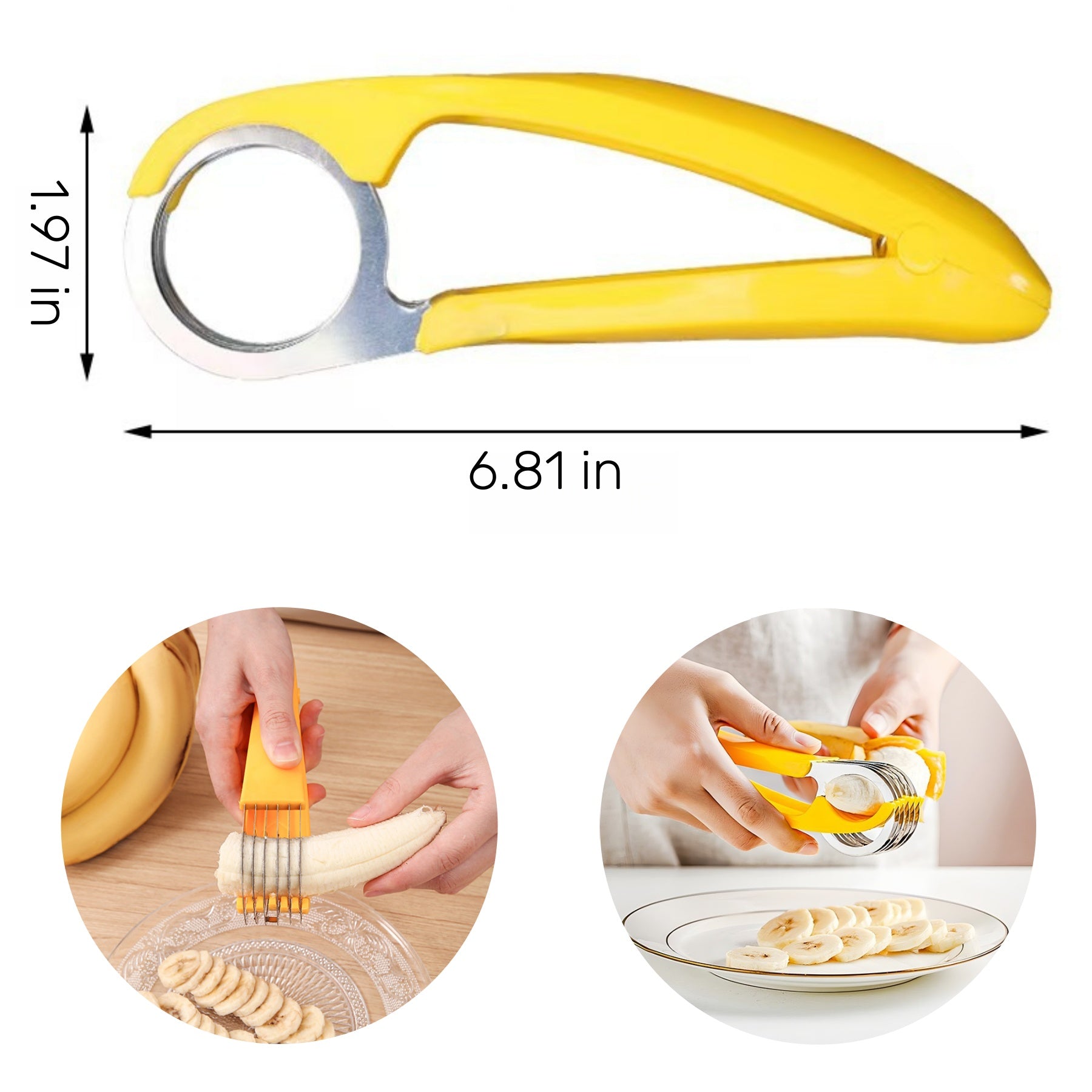 Stainless Steel Fruit CuttingTool Banana Ham Slicer