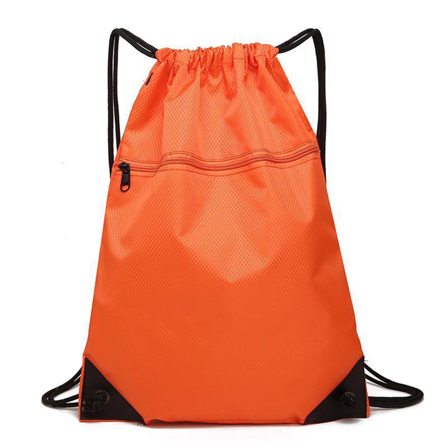Drawstring Backpack with Front Zipper Pocket