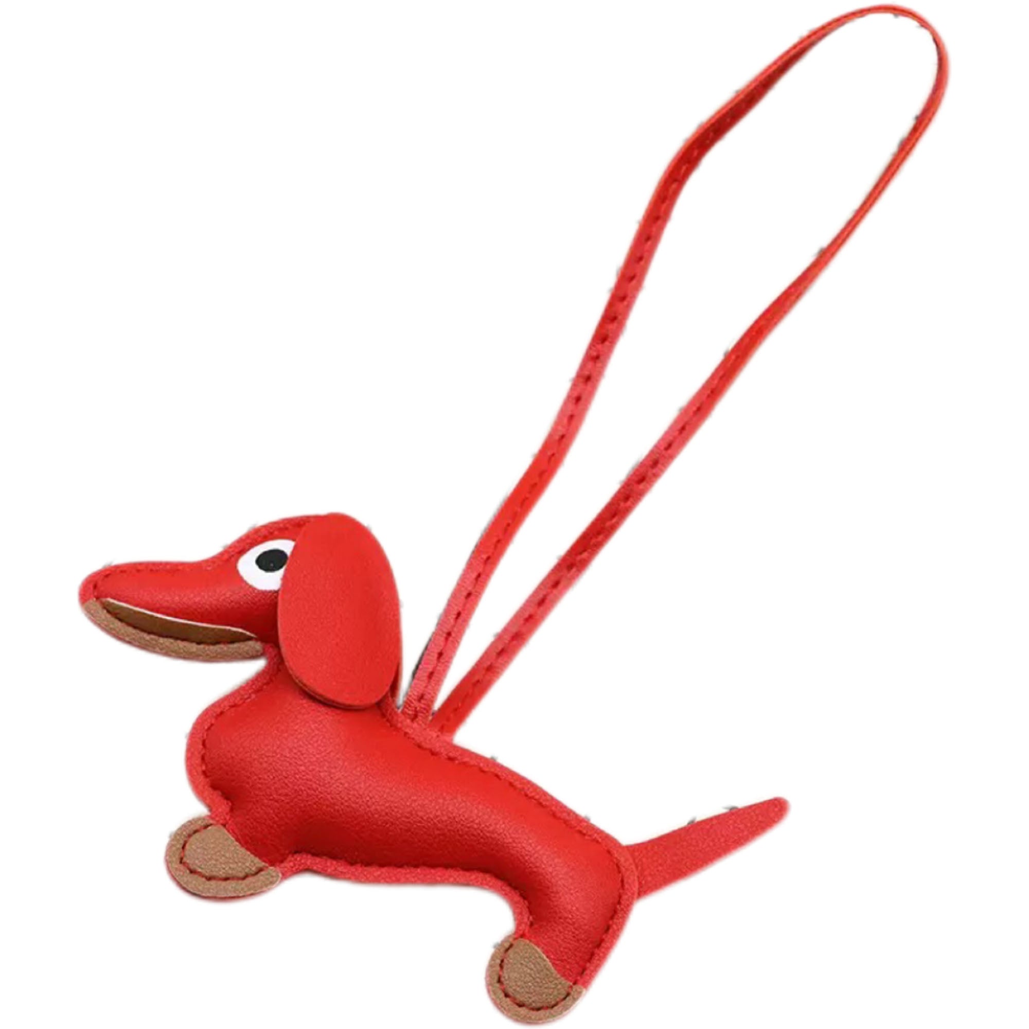 PU Leather Dachshund Keychain Bag Charm Car Ornament