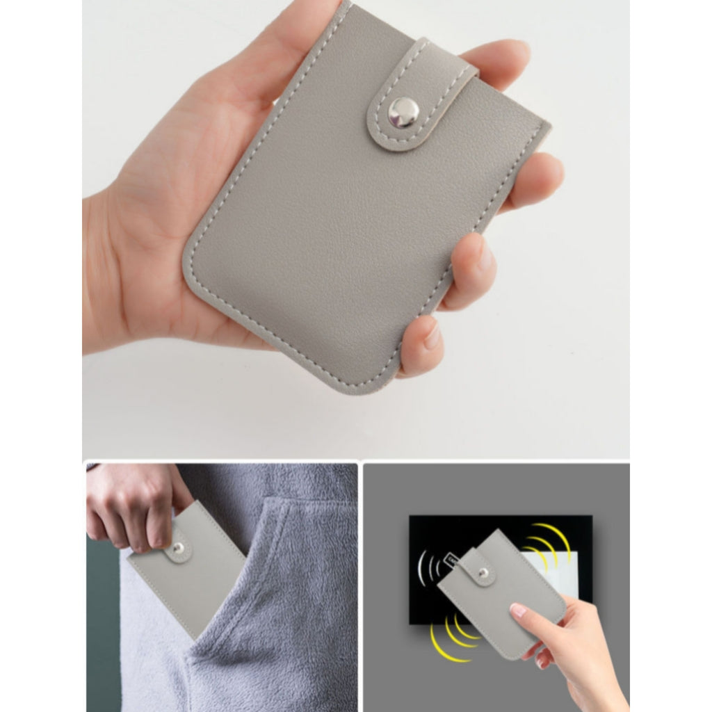 Faux Leather Pull Out Multi Slot Commute Card Holder
