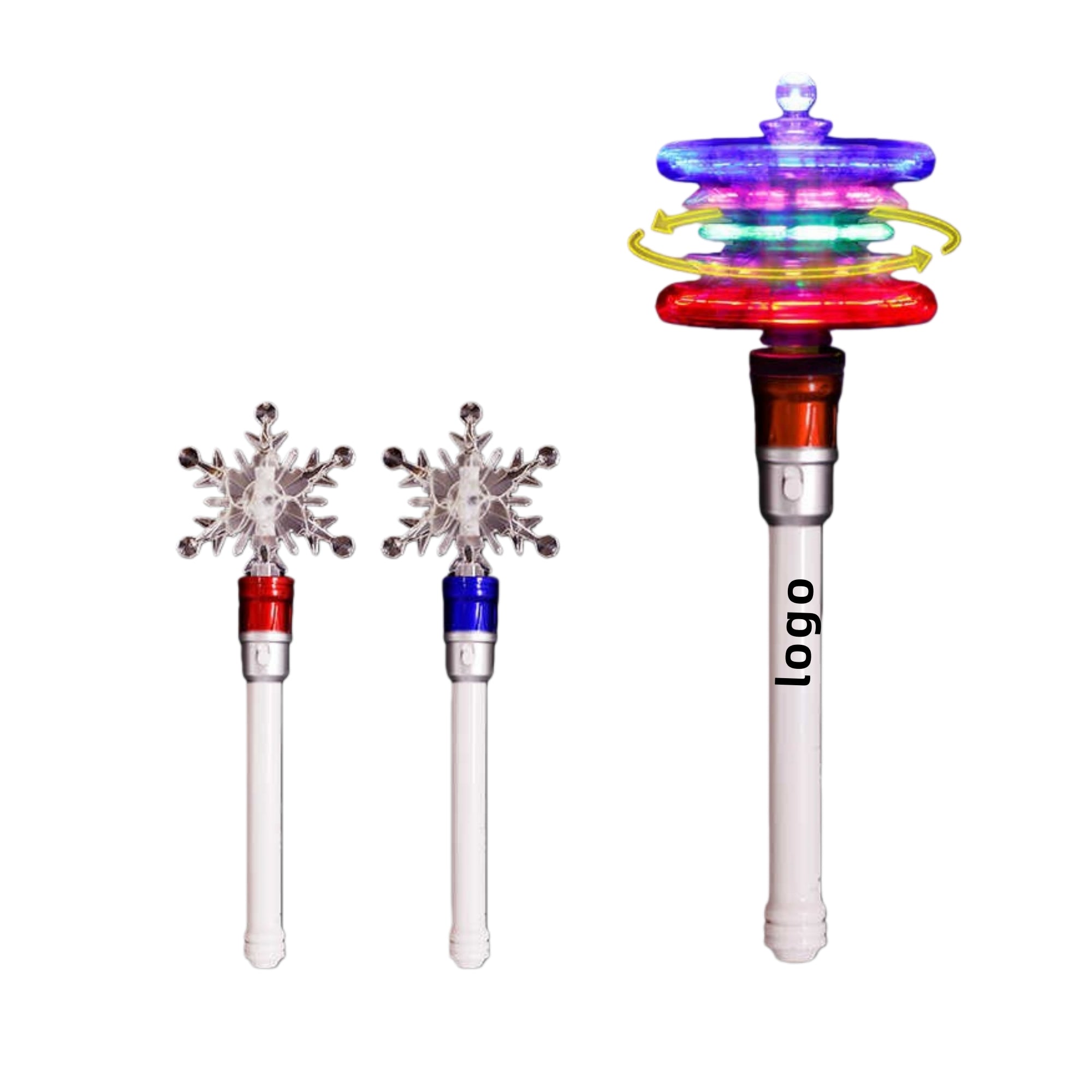 Light Up Rotating Frozen Snowflake Wand