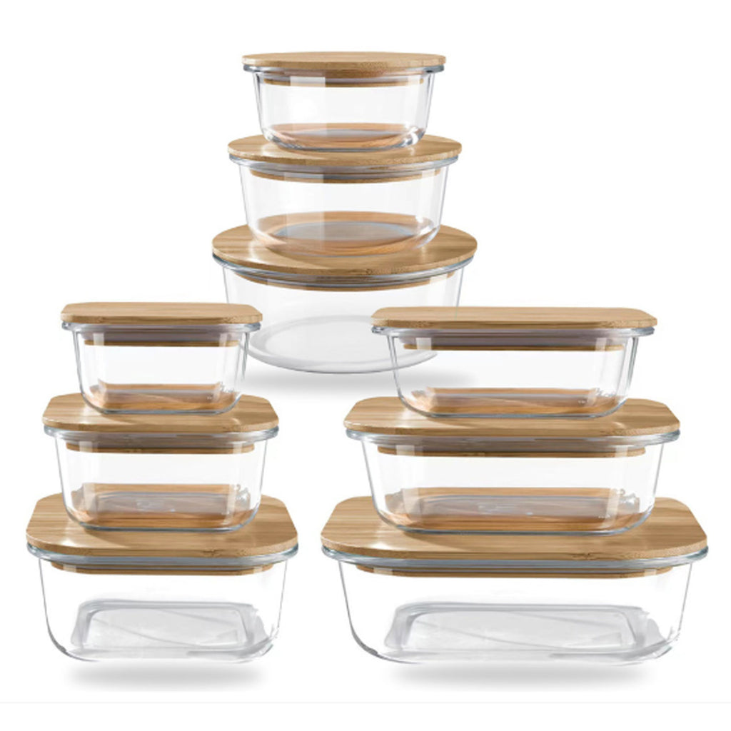 Glass Container With Bamboo Lid