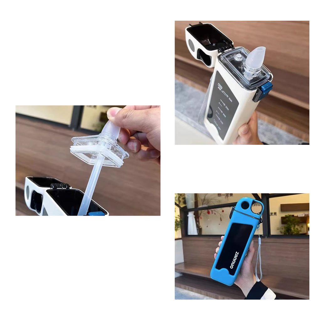 High temperature water bottle with straw