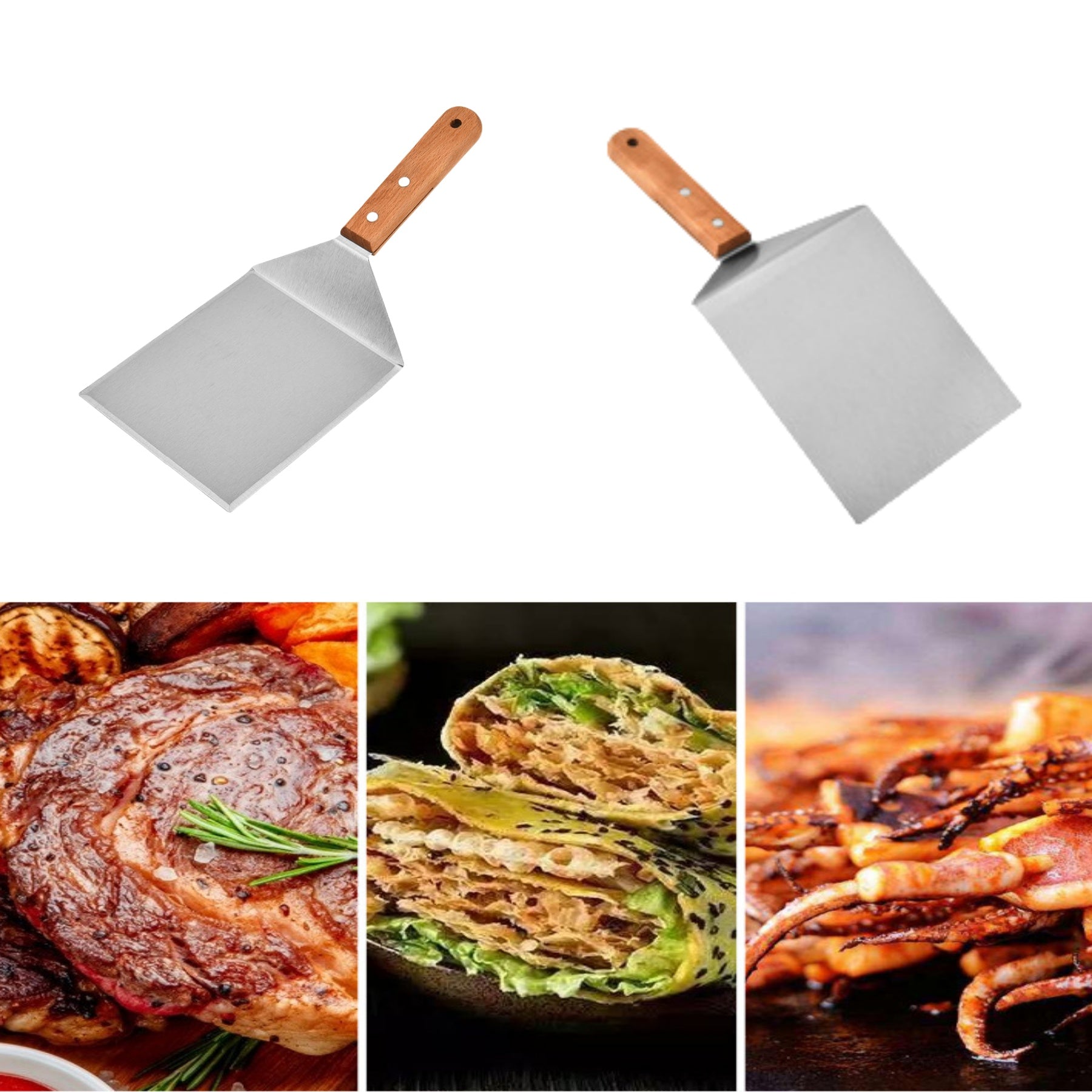 Stainless Steel Three - Sided Kitchen Spatula