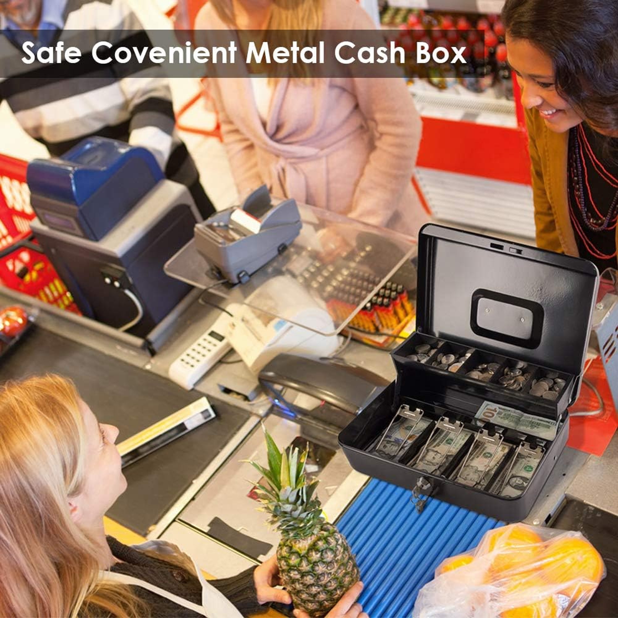 Money Box with Cash Tray